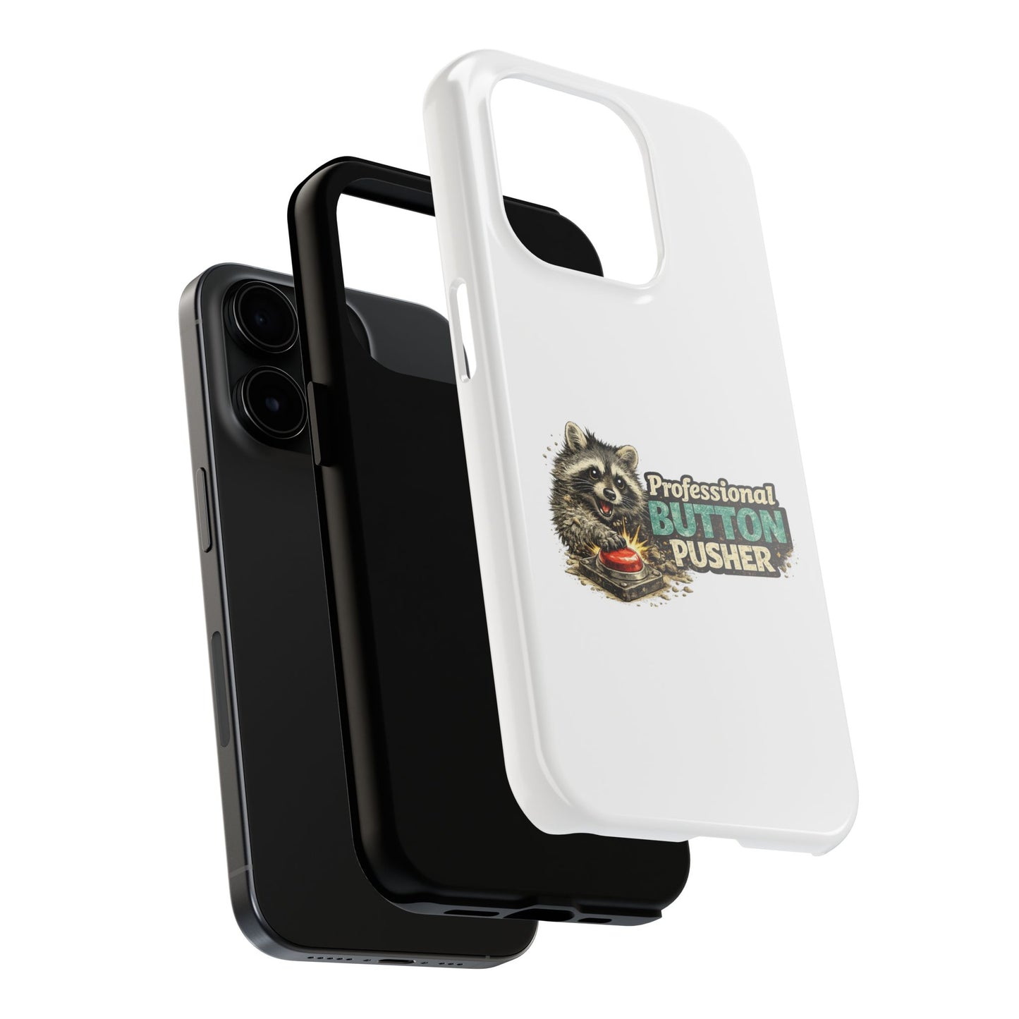 Button Pusher Raccoon Phone Case — Tough & Cute Protective Phone Cover
