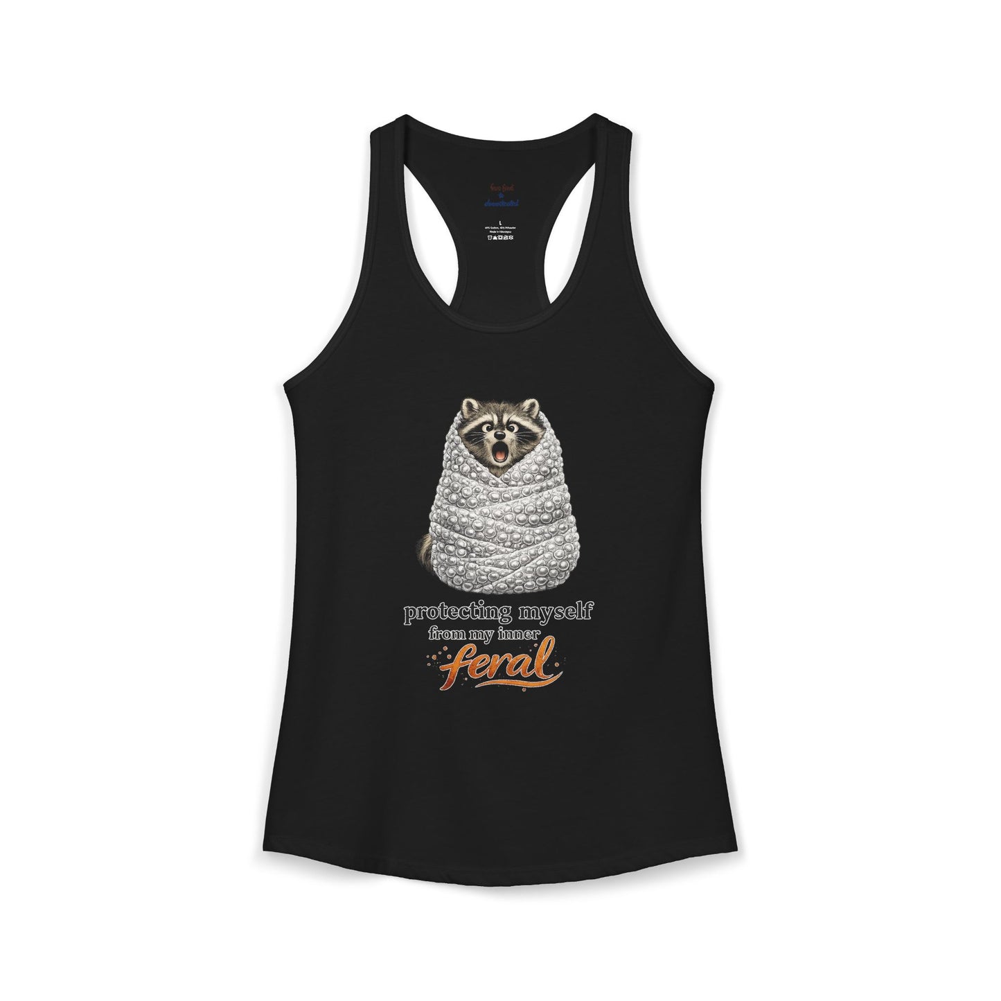 Bubble Wrap Raccoon Racerback Tank