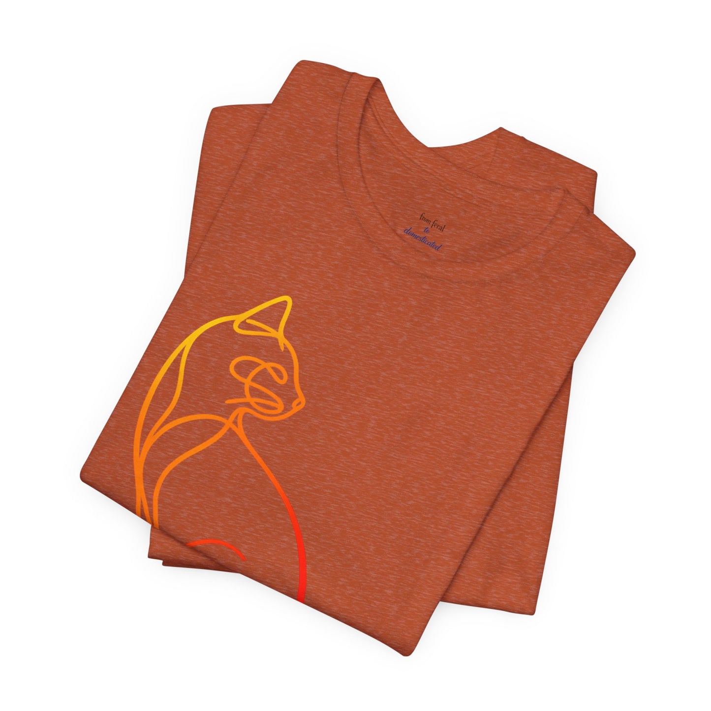 Colorful Line-Work Sitting Cat T-Shirt