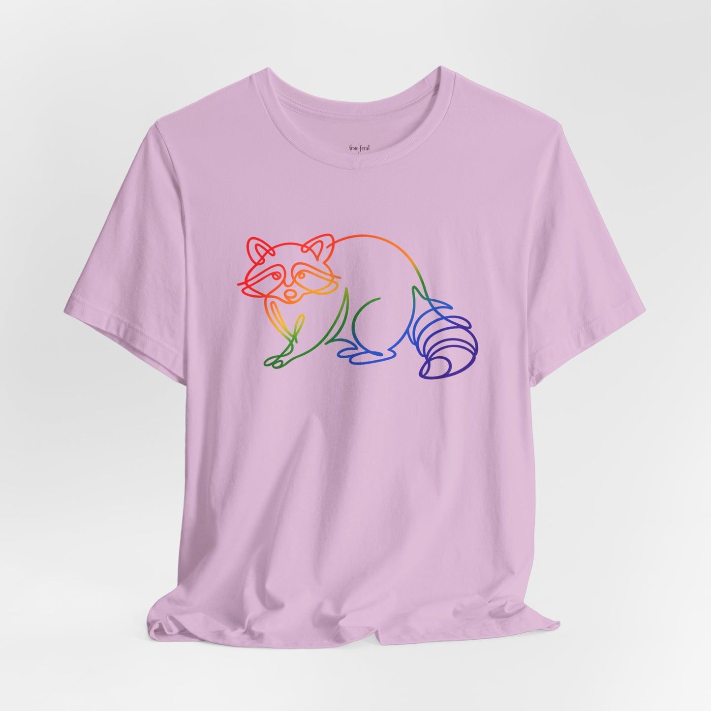 Raccoon Tee — Minimal Line Raccoon Scenic Graphic T-Shirt
