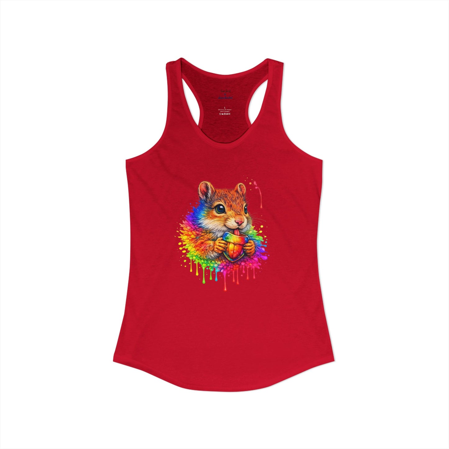 Watercolor Wildlife Squirrel Racerback Tank