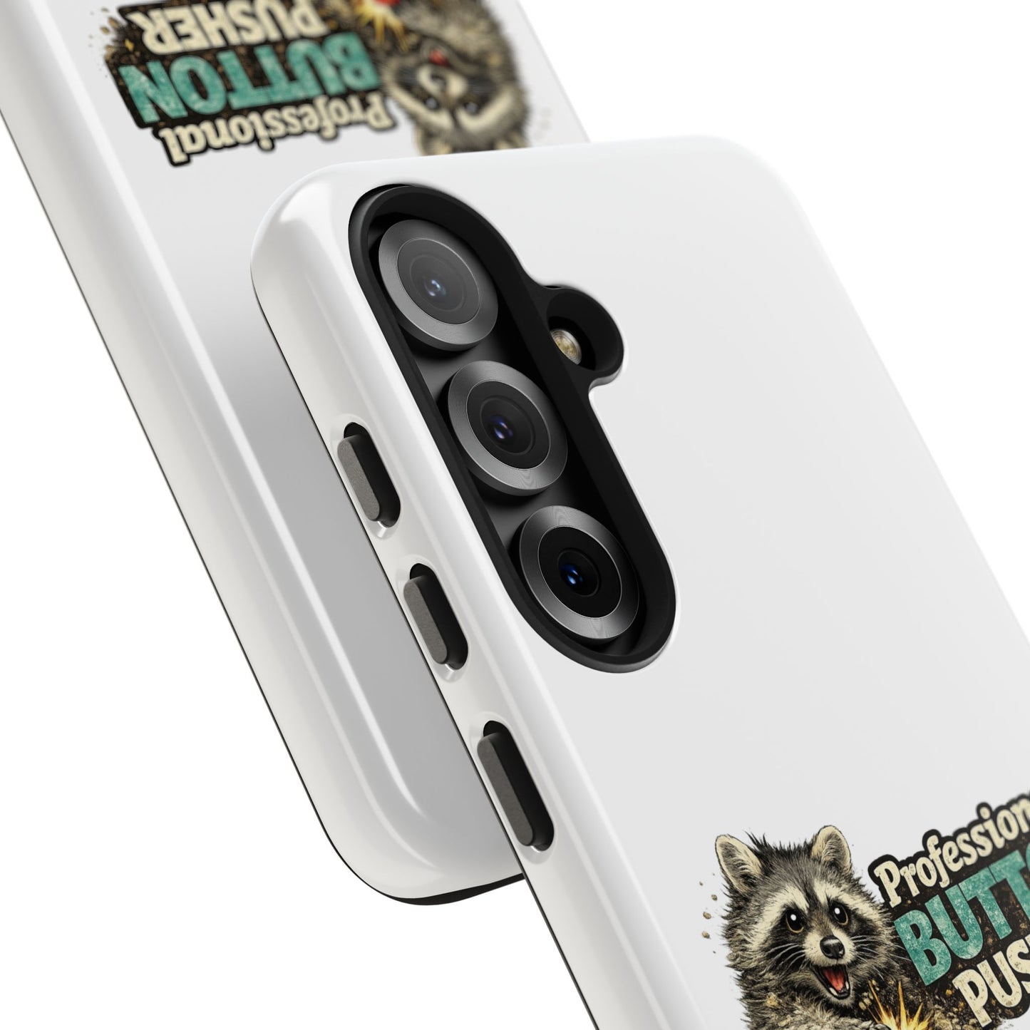 Button Pusher Raccoon Phone Case — Tough & Cute Protective Phone Cover