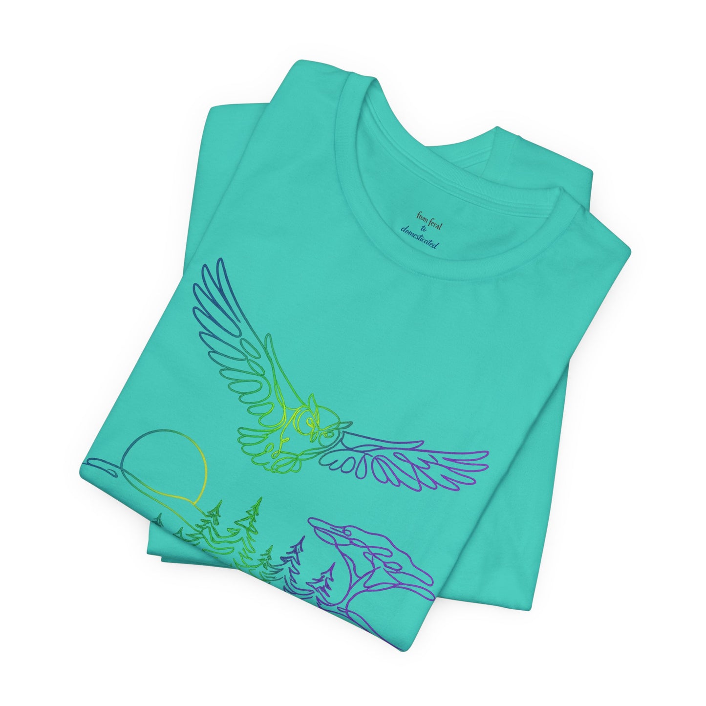 Owl | Colorful Line-Work T-Shirt