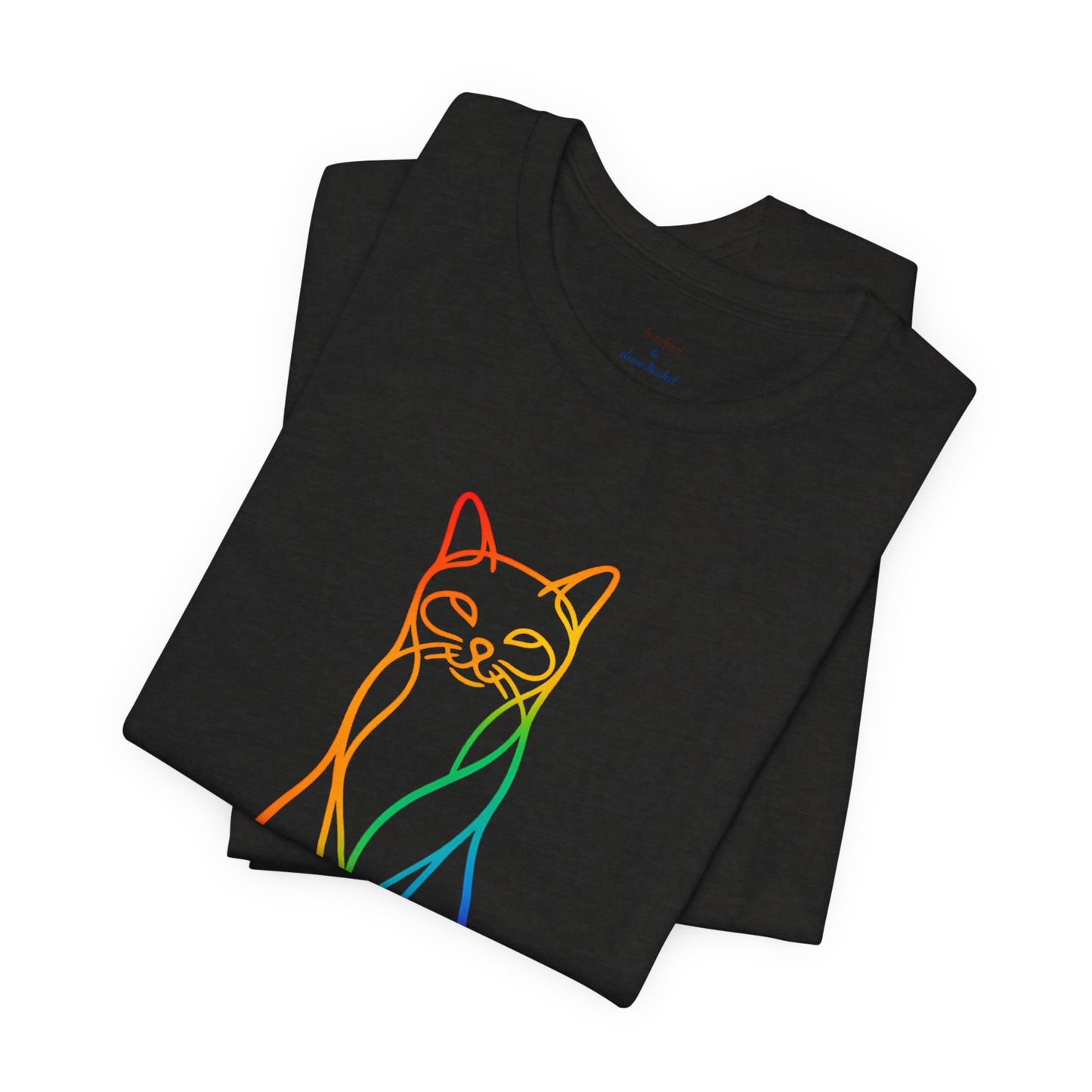 Colorful Line-Work Sitting Cat T-Shirt