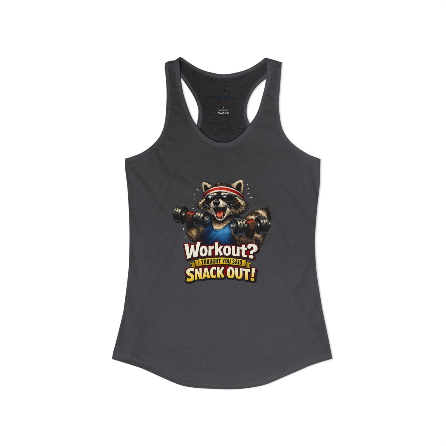 Snack Out Raccoon Racerback Tank