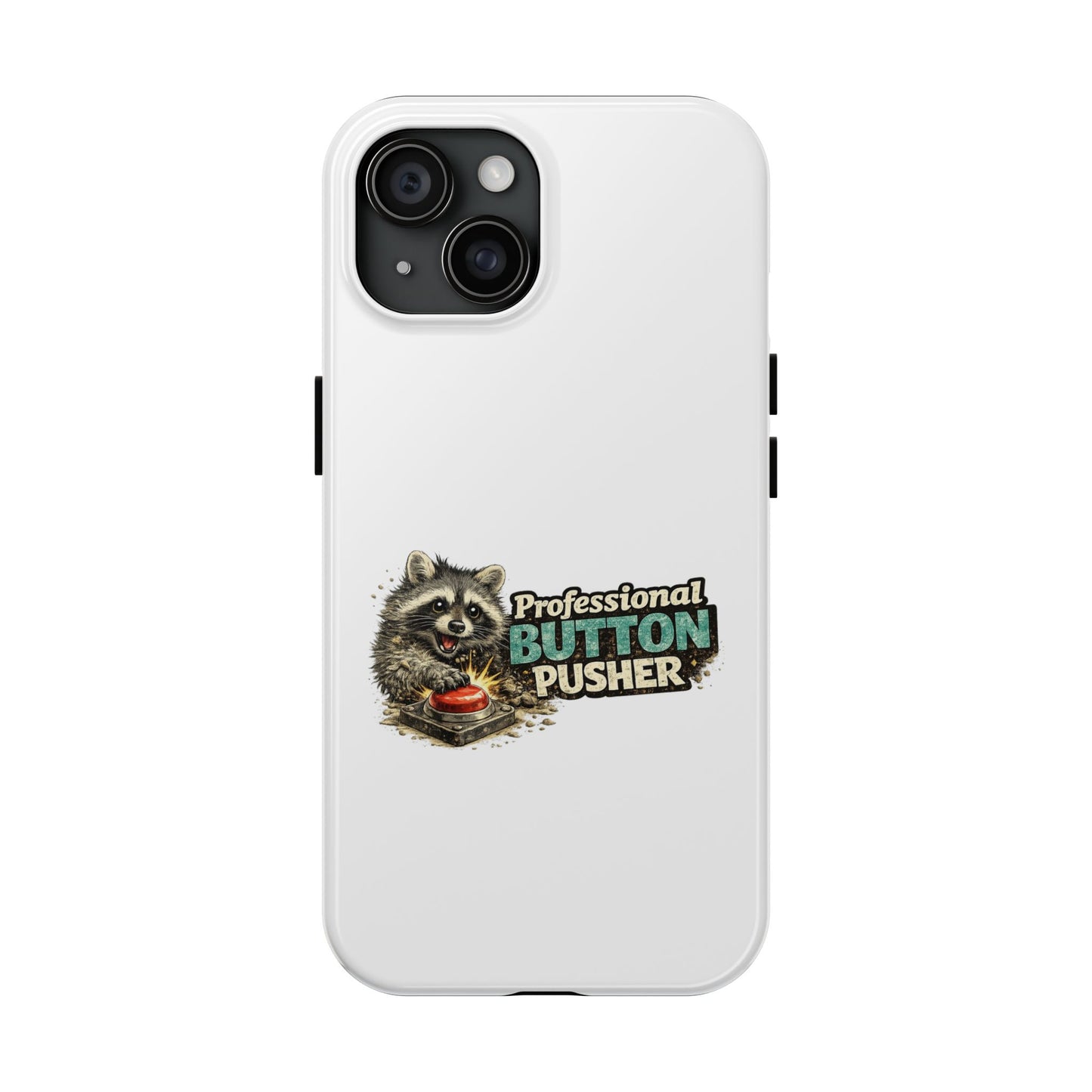 Button Pusher Raccoon Phone Case — Tough & Cute Protective Phone Cover