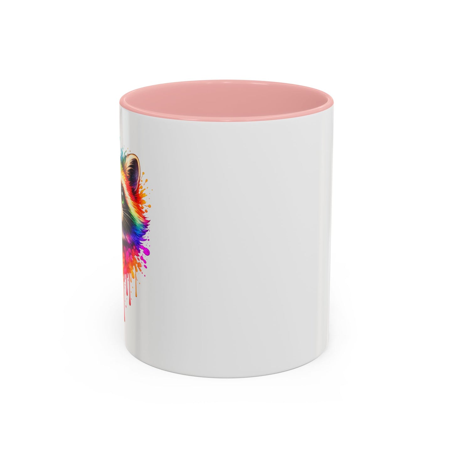 Cheerful Watercolor Raccoon Accent Coffee Mug