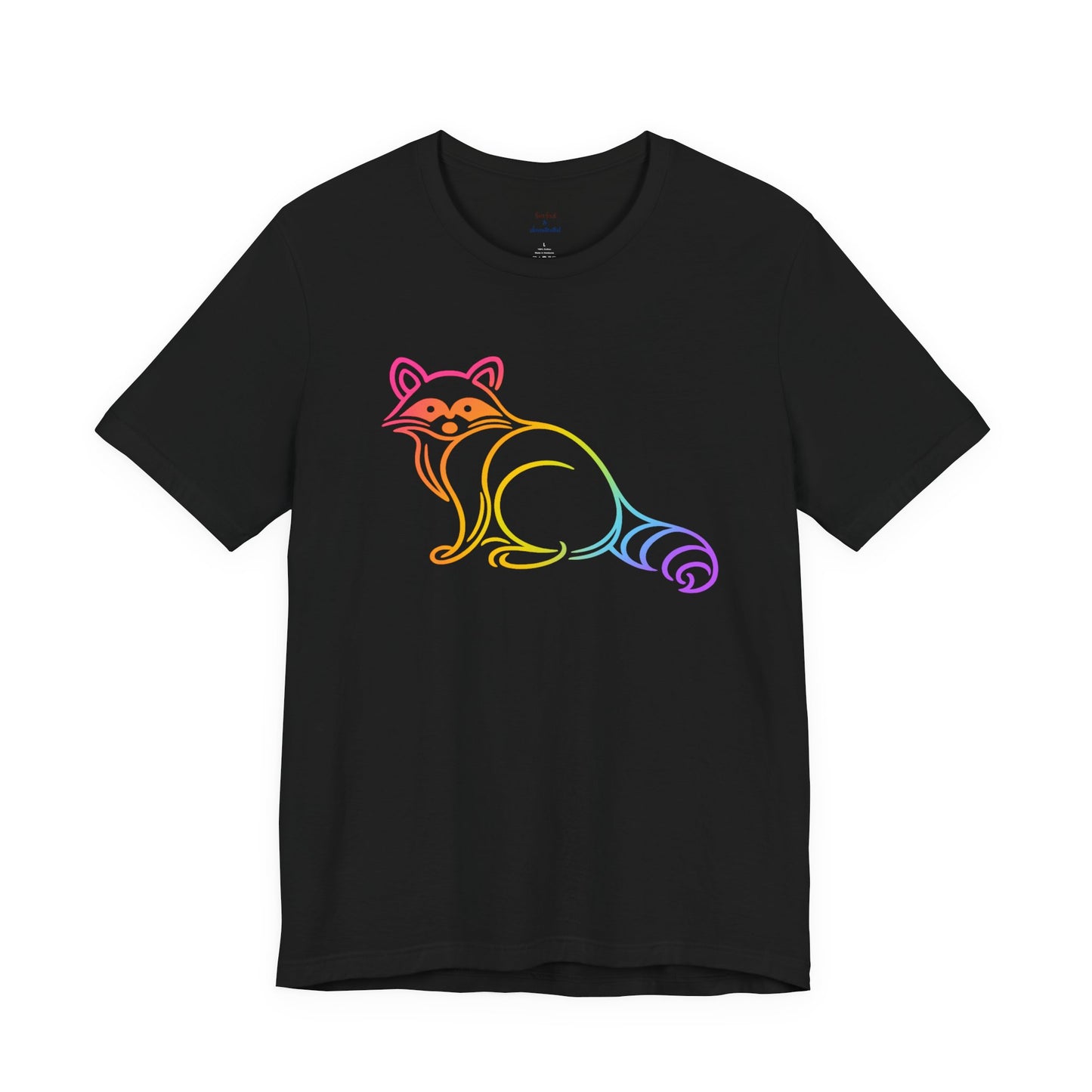 Rascal Raccoon Tee — Minimal Line Raccoon Scenic Graphic T-Shirt