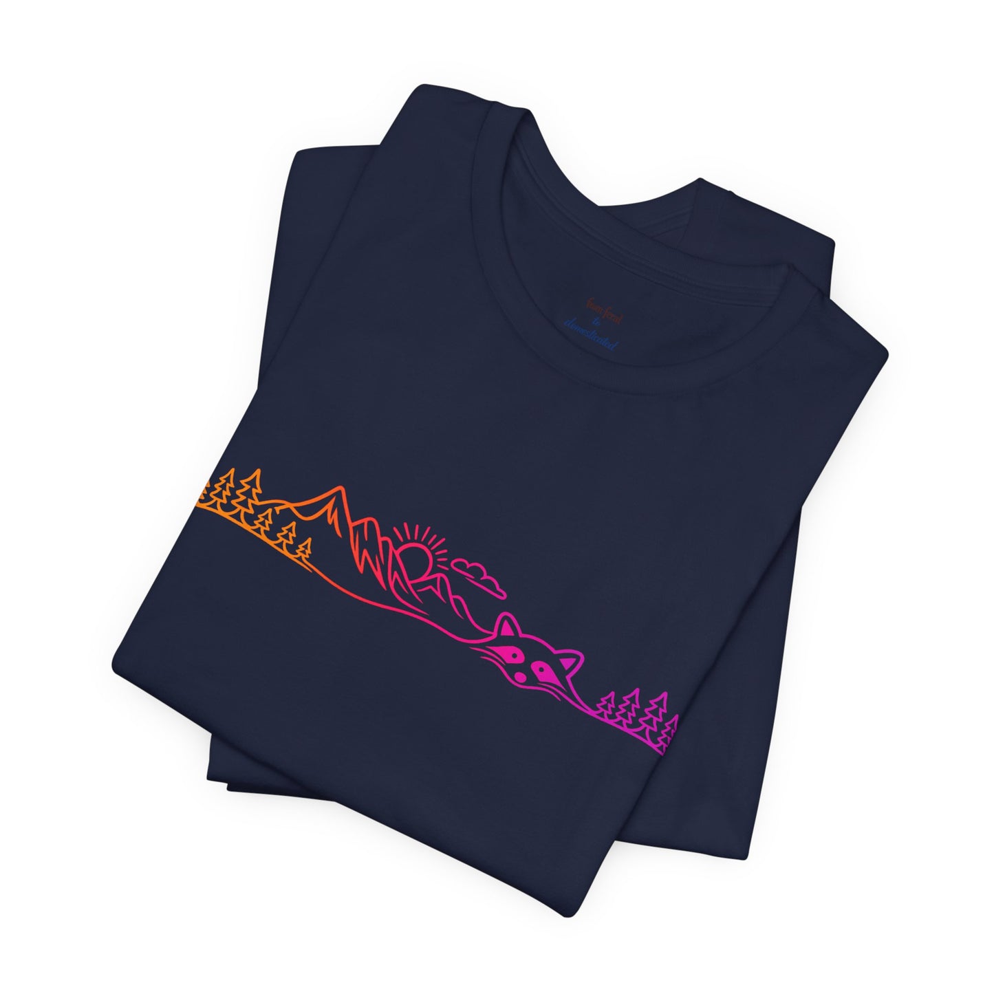 Raccoon Tee — Minimal Line Raccoon Scenic Graphic T-Shirt