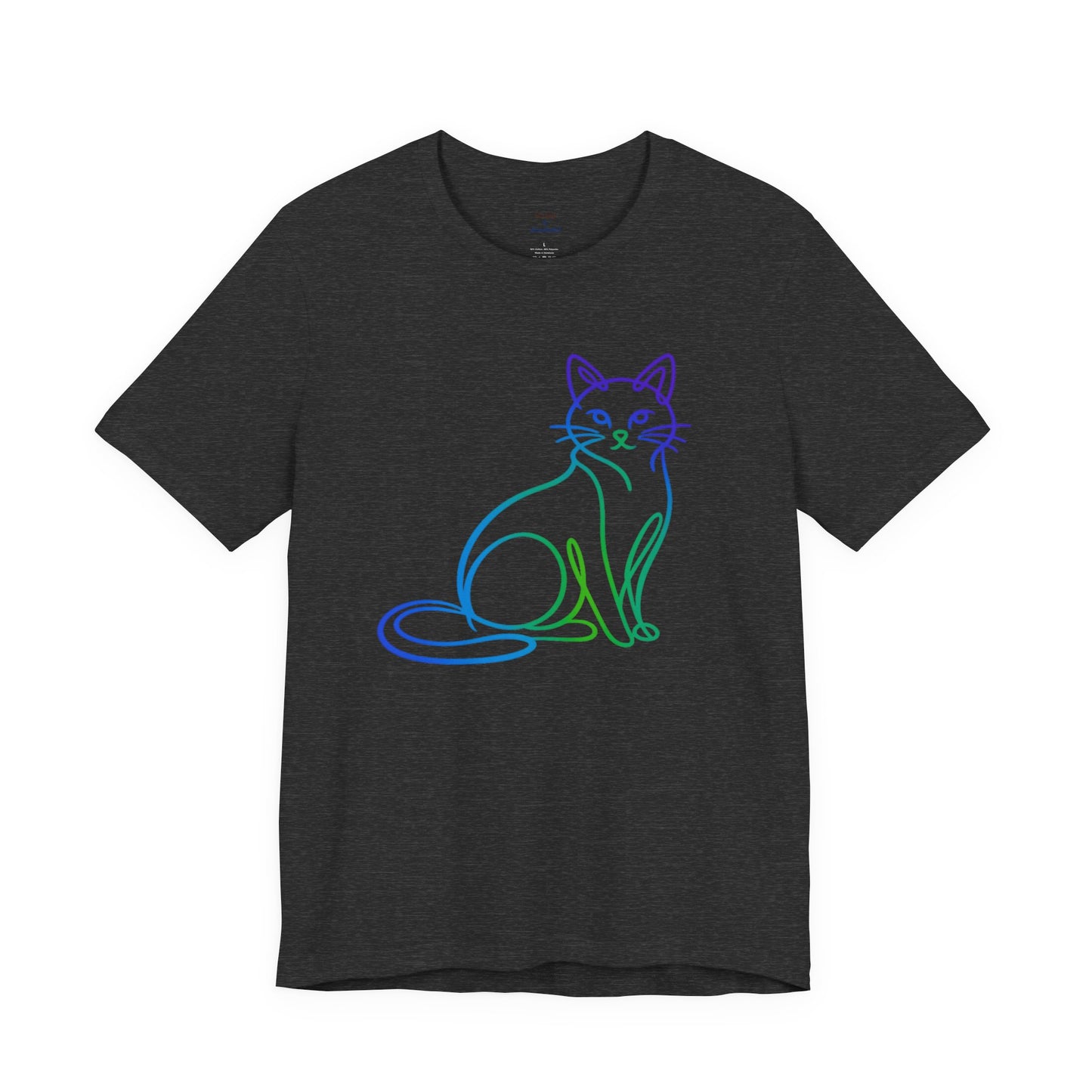 Colorful Line-Work Sitting Cat T-Shirt