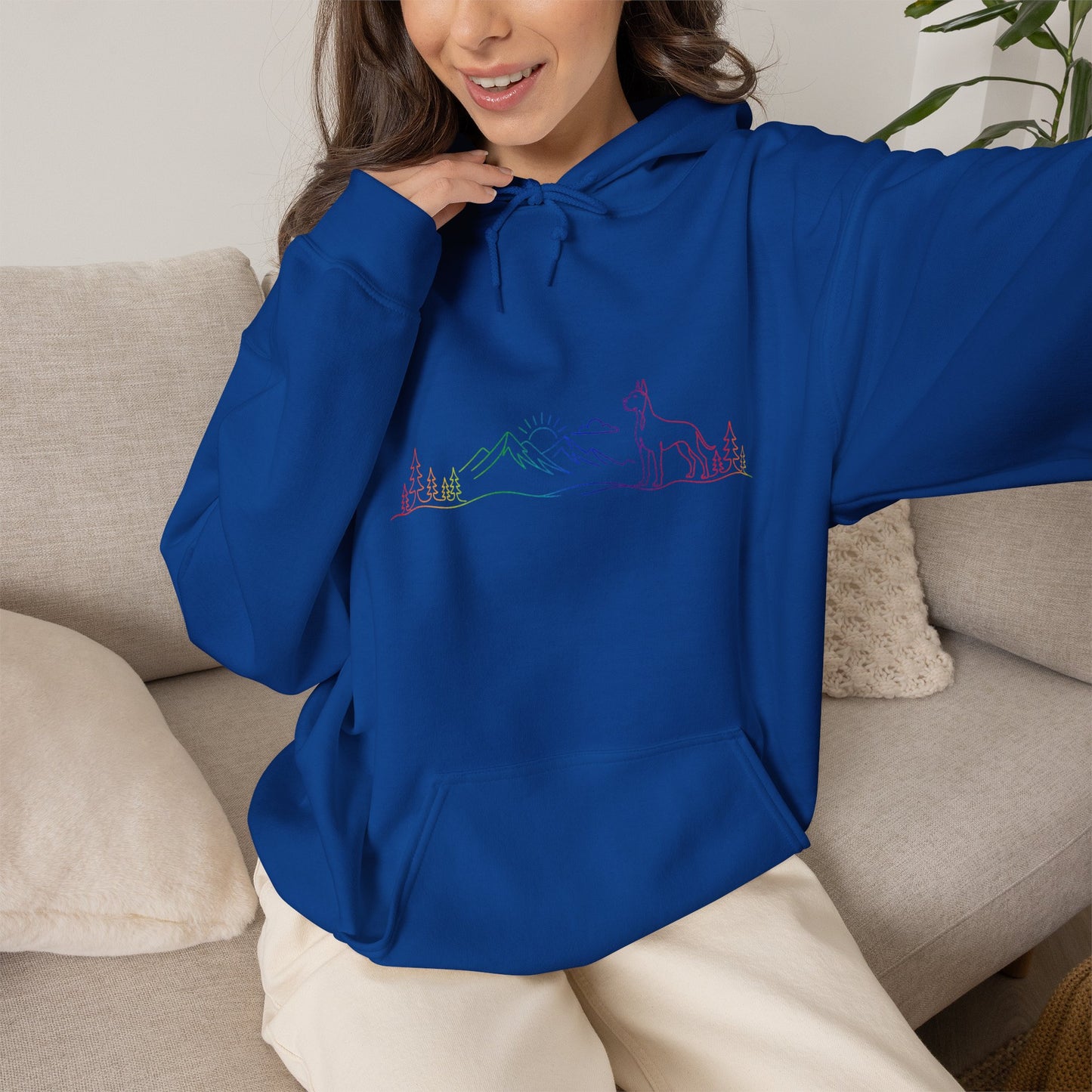 Great Dane, cropped ears, Hoodie