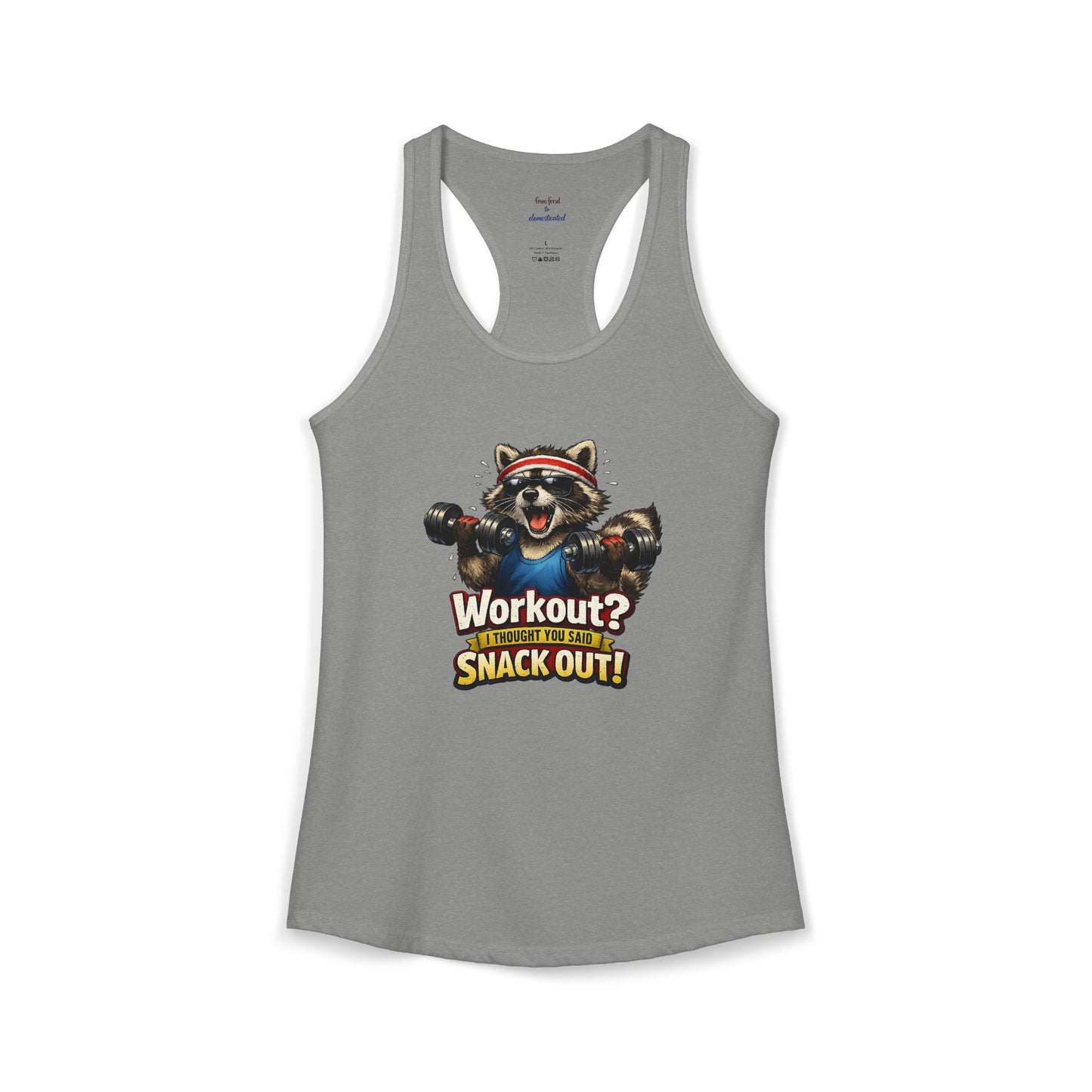 Snack Out Raccoon Racerback Tank