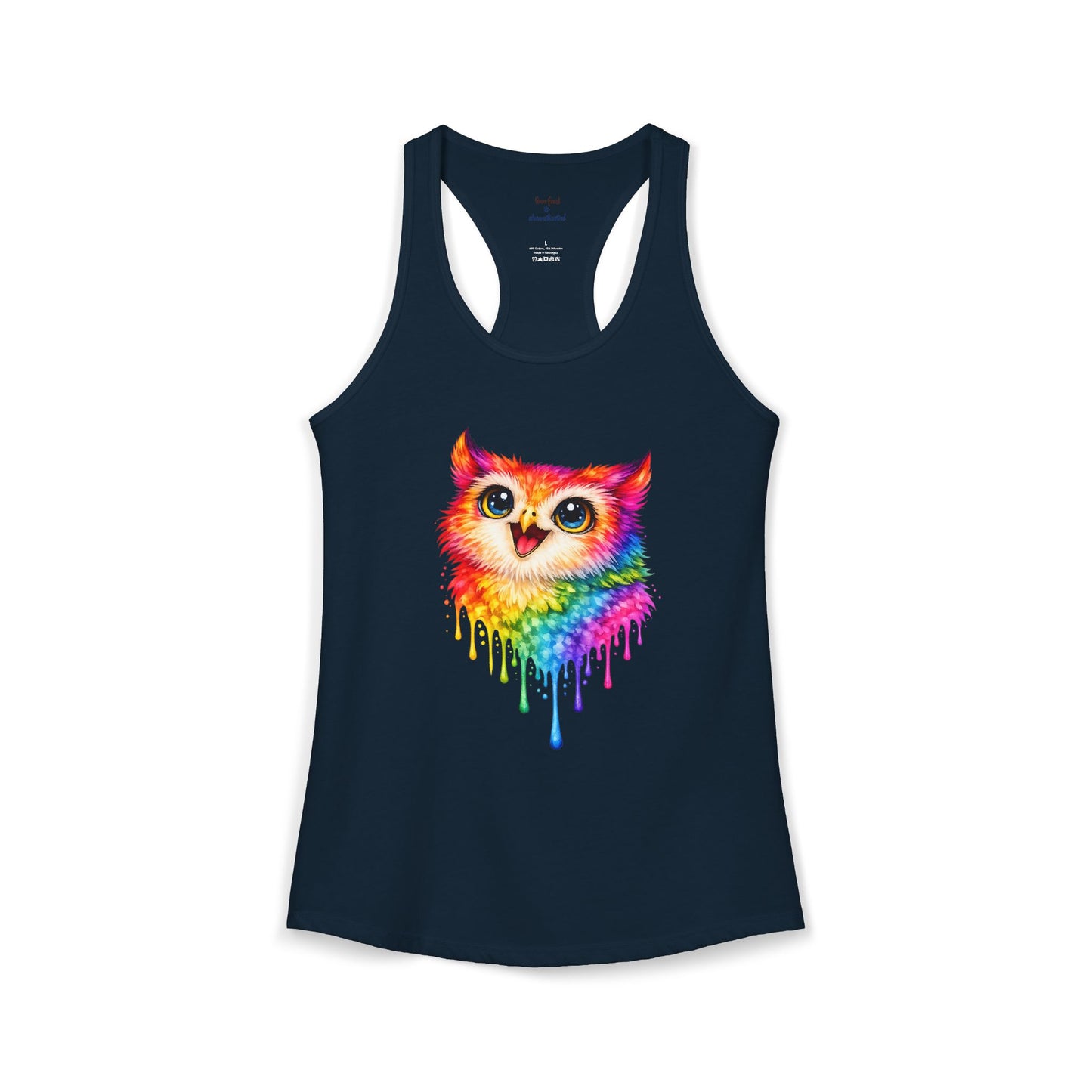 Watercolor Wildlife Owl Racerback Tank