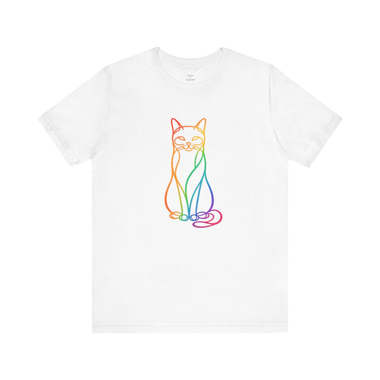 Colorful Line-Work Sitting Cat T-Shirt