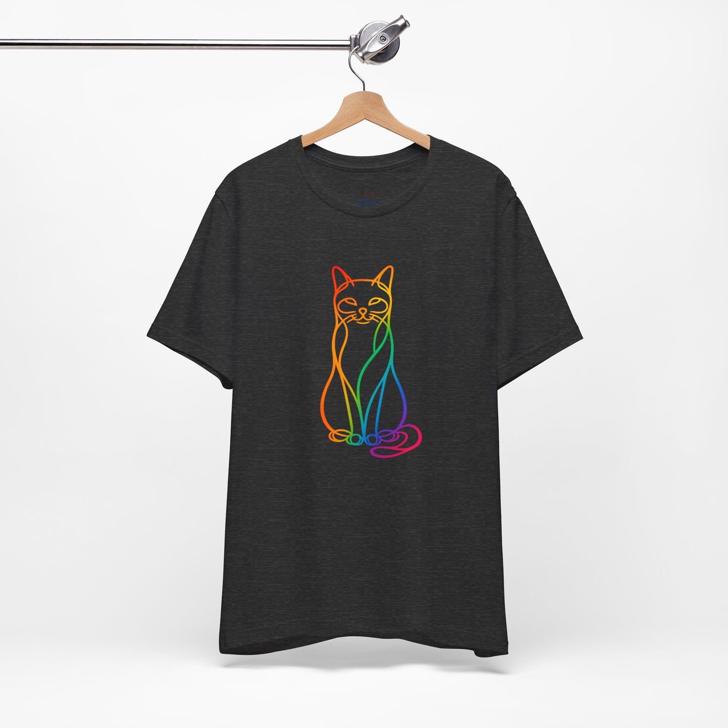 Colorful Line-Work Sitting Cat T-Shirt