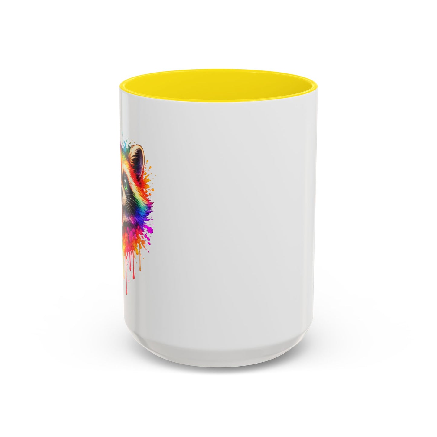 Cheerful Watercolor Raccoon Accent Coffee Mug