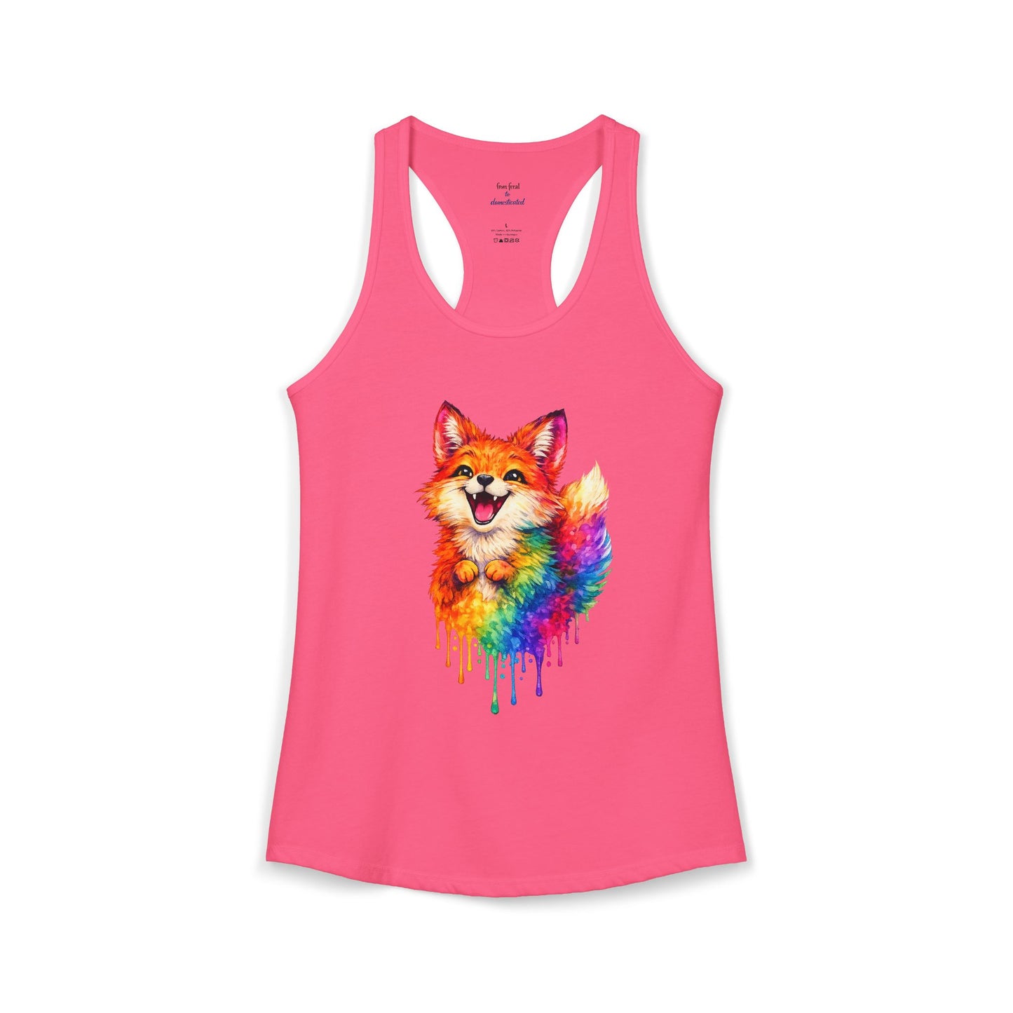 Watercolor Wildlife Fox Racerback Tank