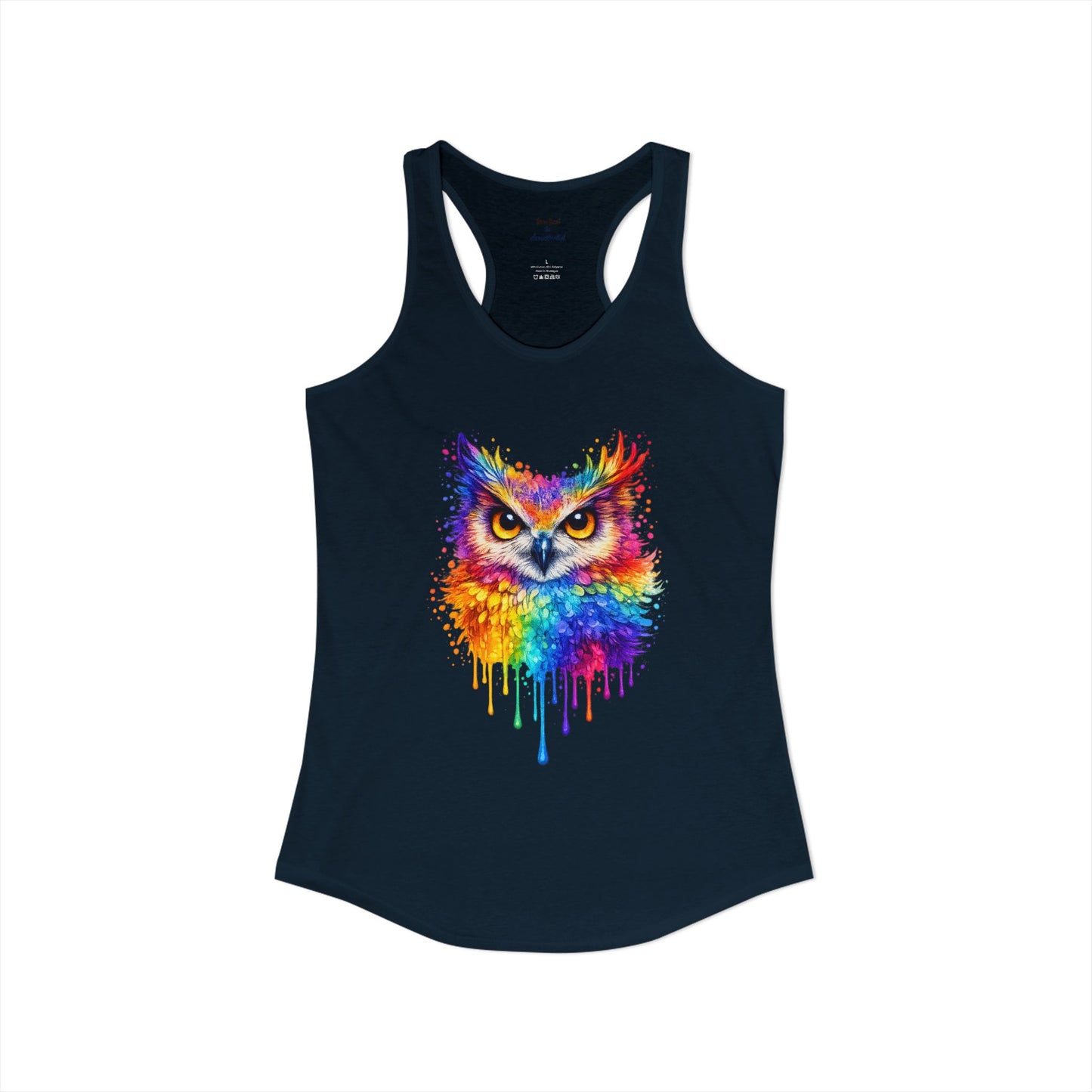 Watercolor Wildlife Owl Racerback Tank
