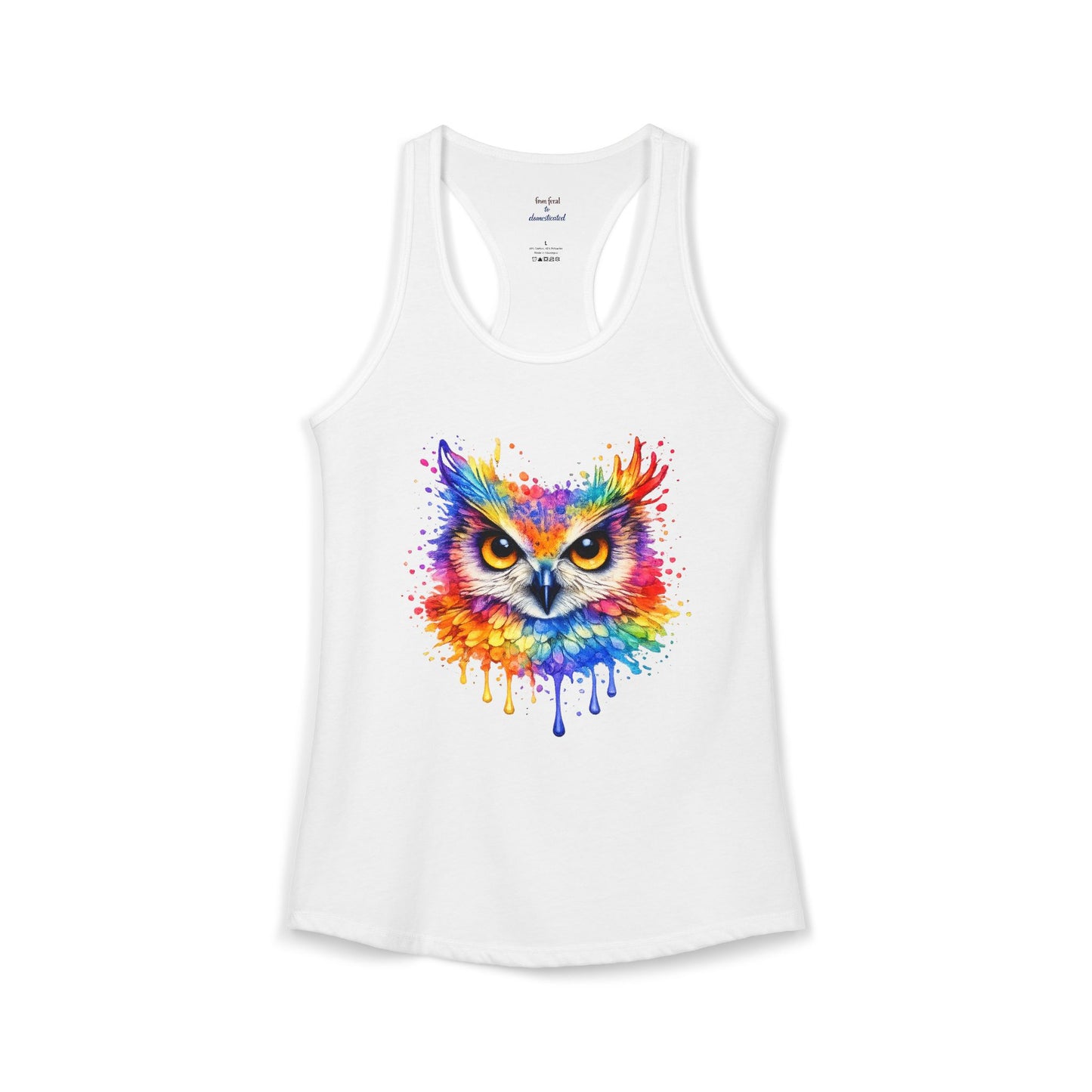Watercolor Wildlife Owl Racerback Tank