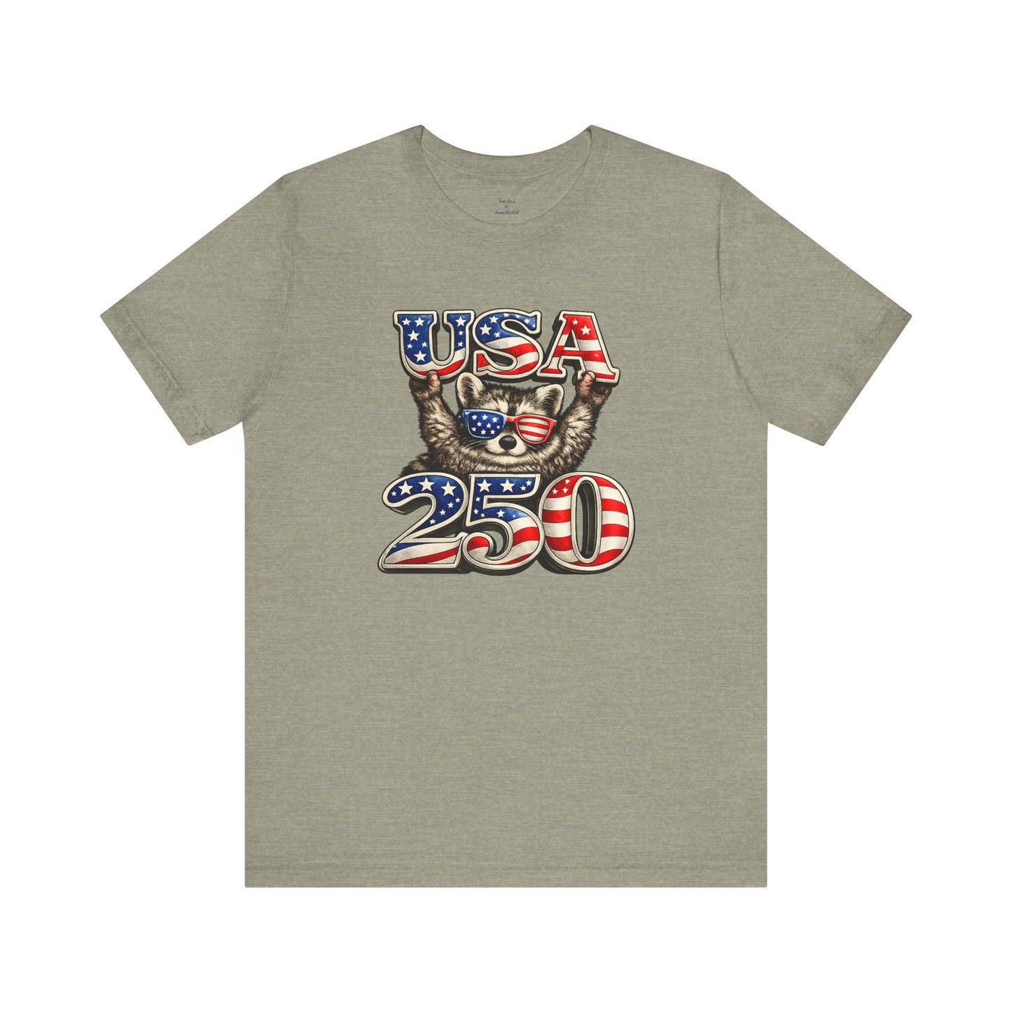 Patriot Raccoon 250th Anniversary T-Shirt — 4th of July Fireworks Flag Tee