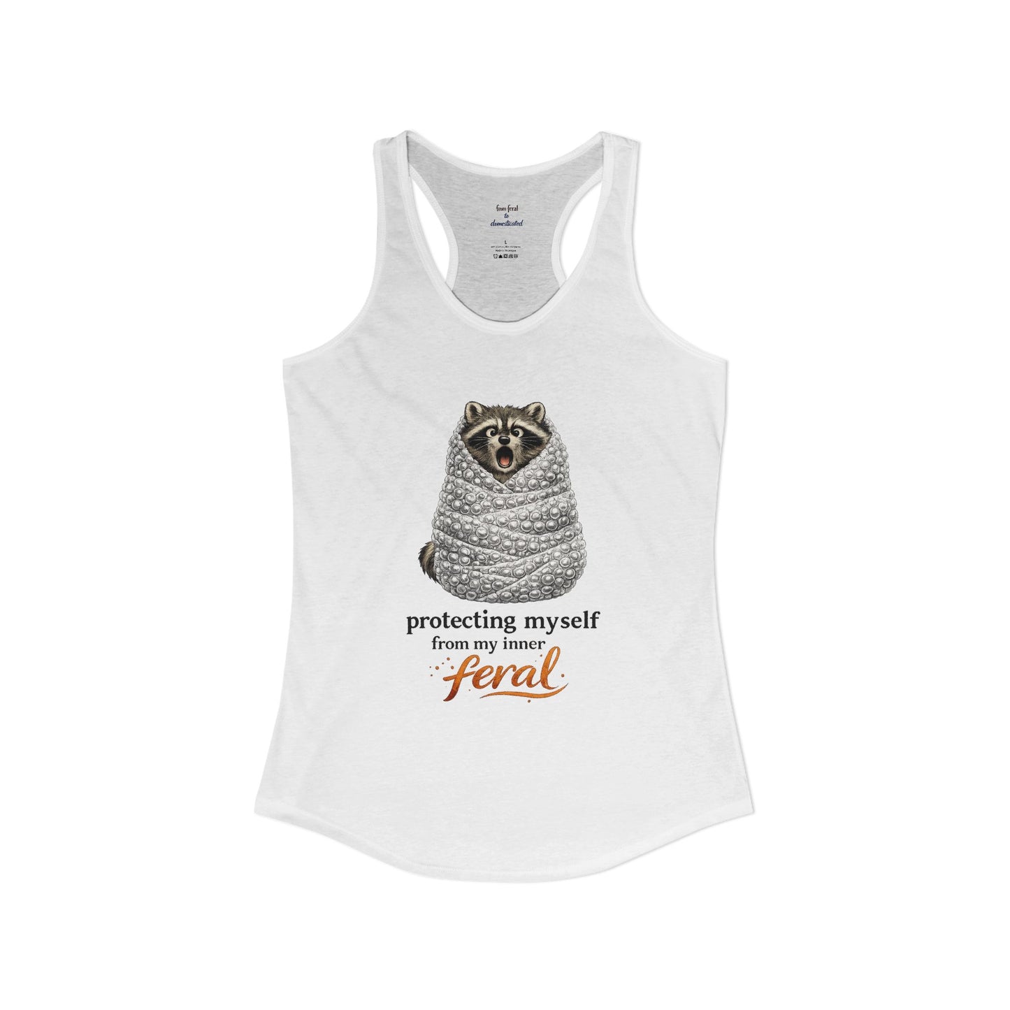 Bubble Wrap Raccoon Racerback Tank