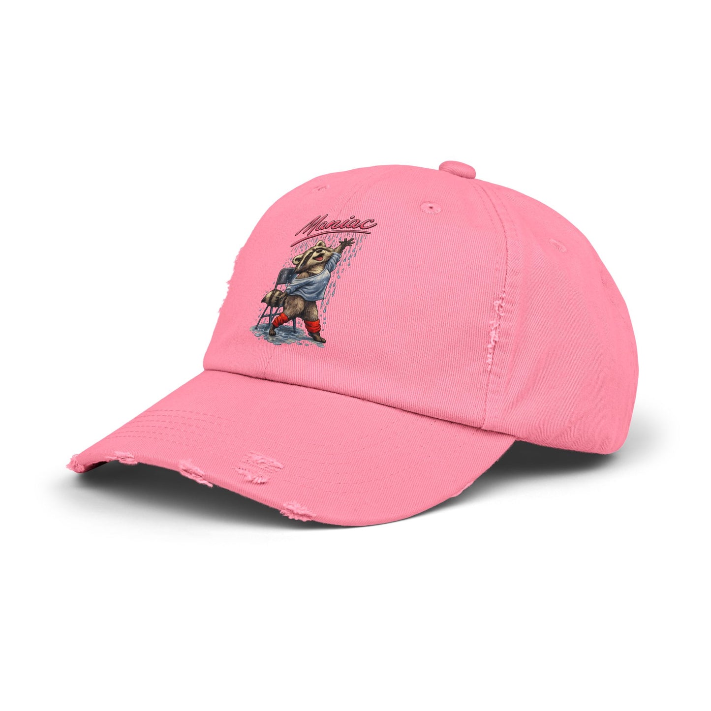 Maniac Distressed Cap — Raccoon Mom/Dad Funny Dad Hat