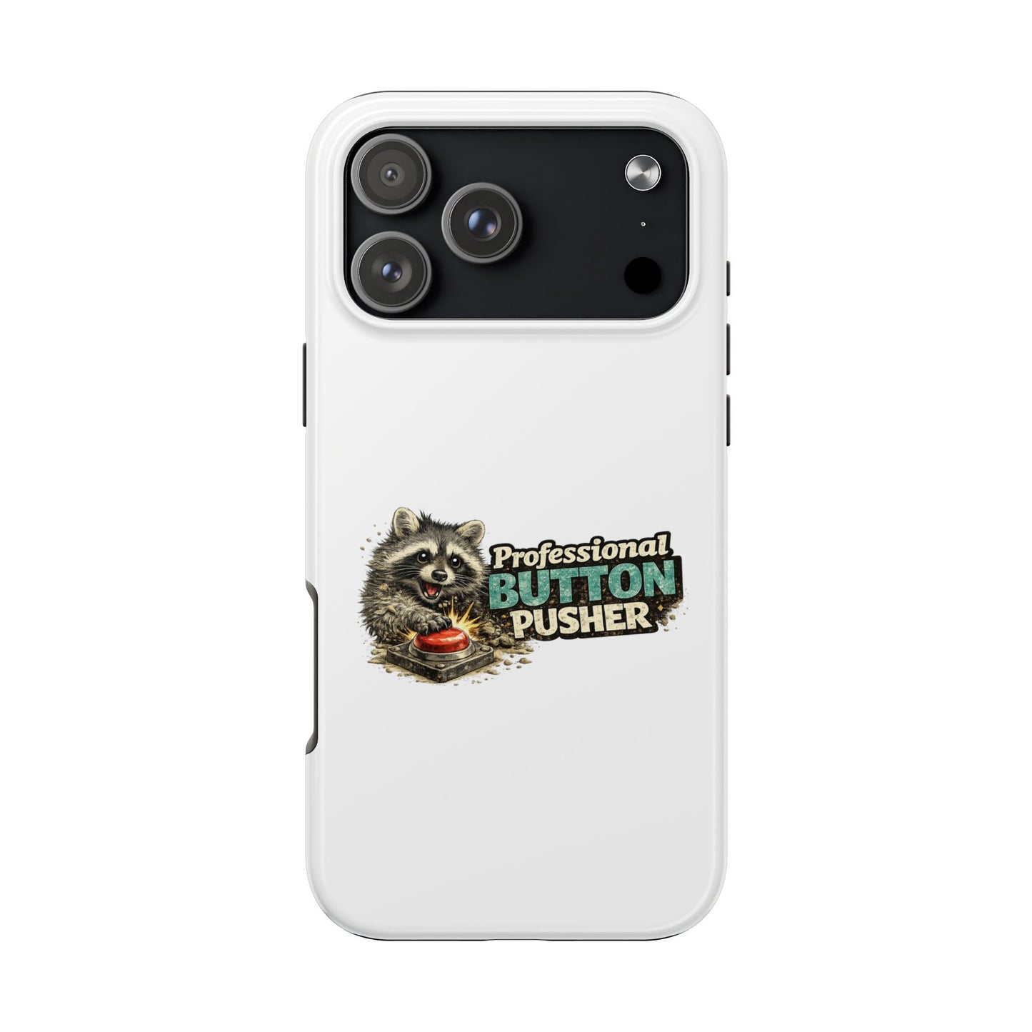 Button Pusher Raccoon Phone Case — Tough & Cute Protective Phone Cover