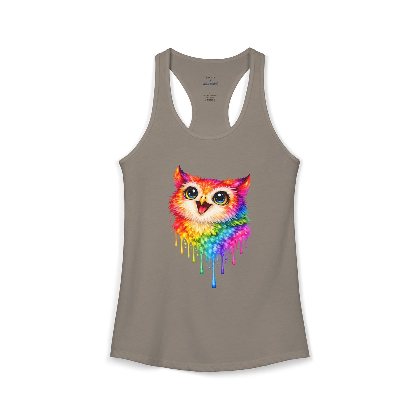 Watercolor Wildlife Owl Racerback Tank