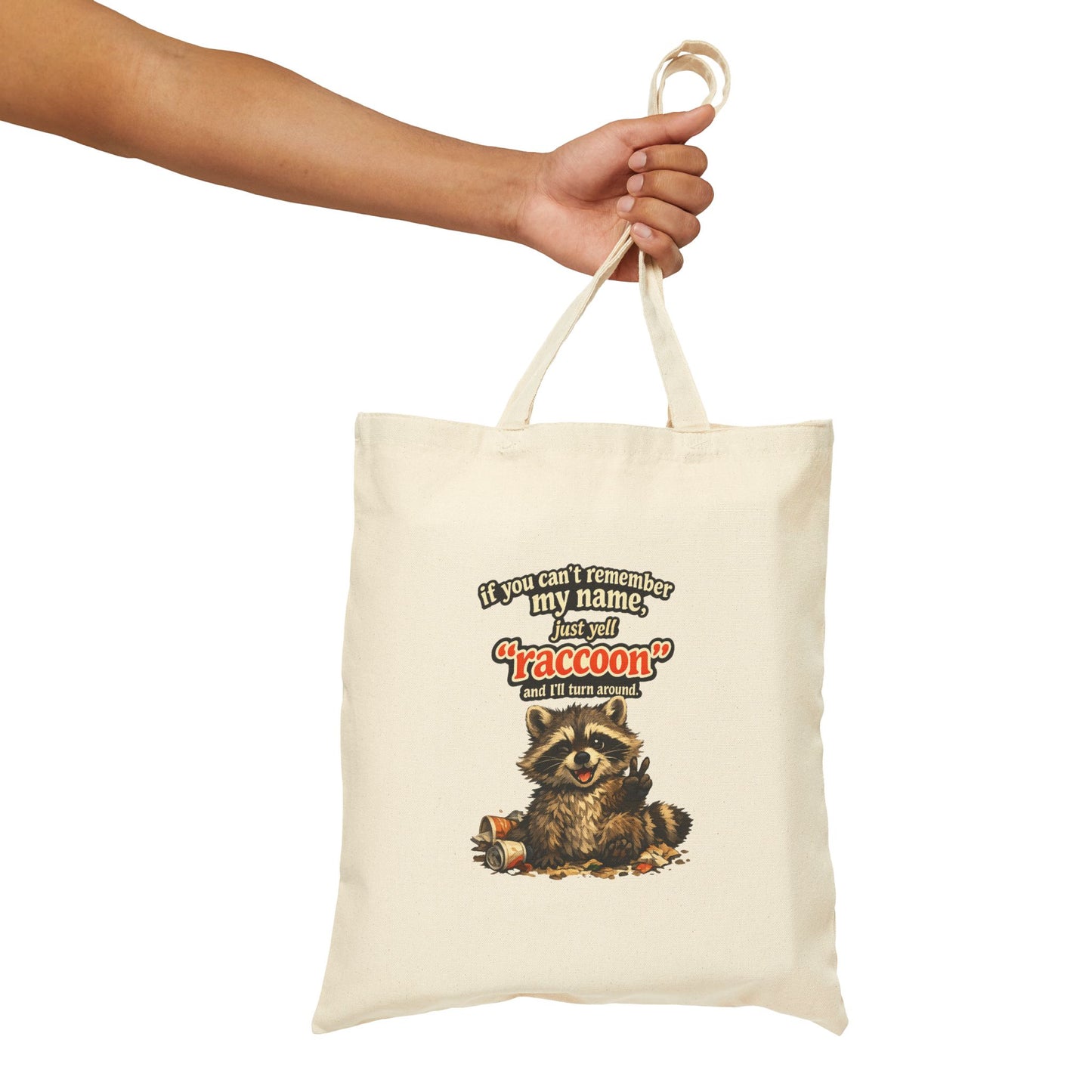 Yell Raccoon Canvas Tote Bag