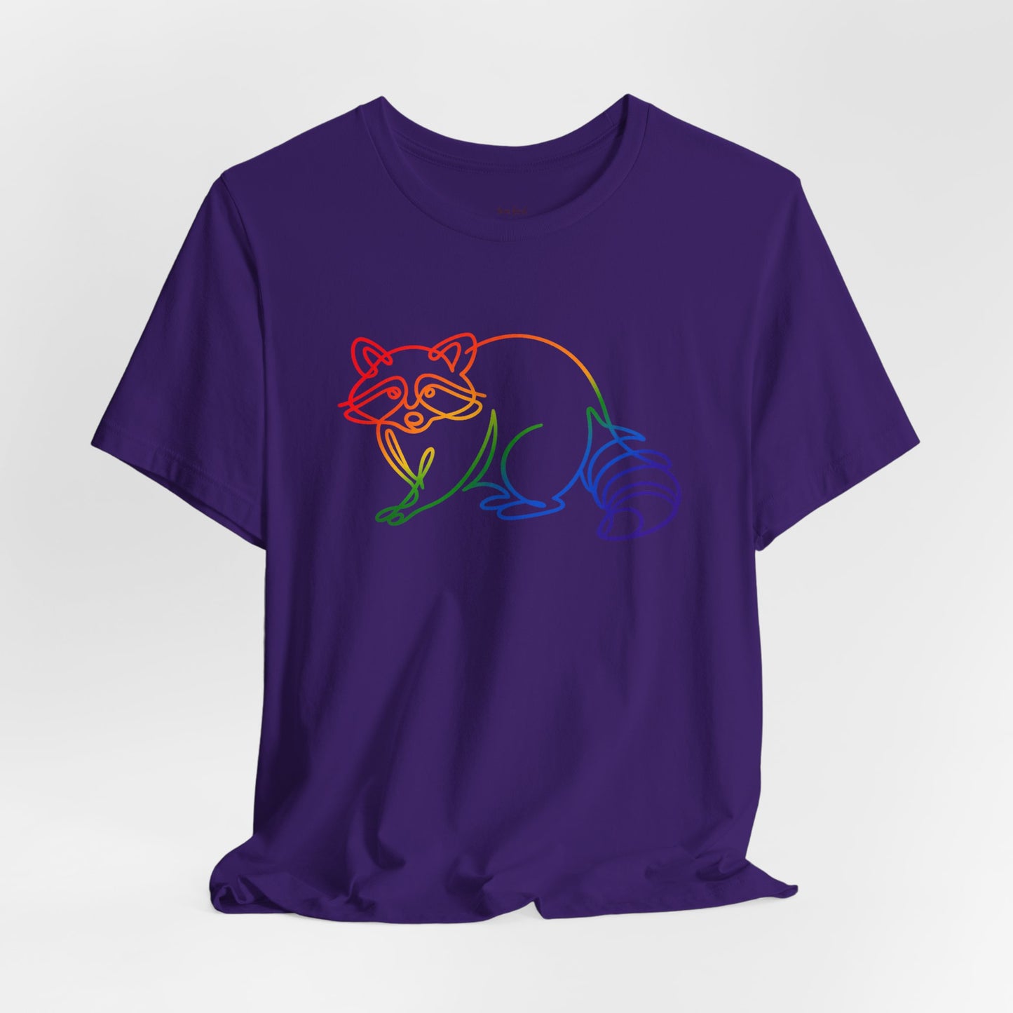 Raccoon Tee — Minimal Line Raccoon Scenic Graphic T-Shirt