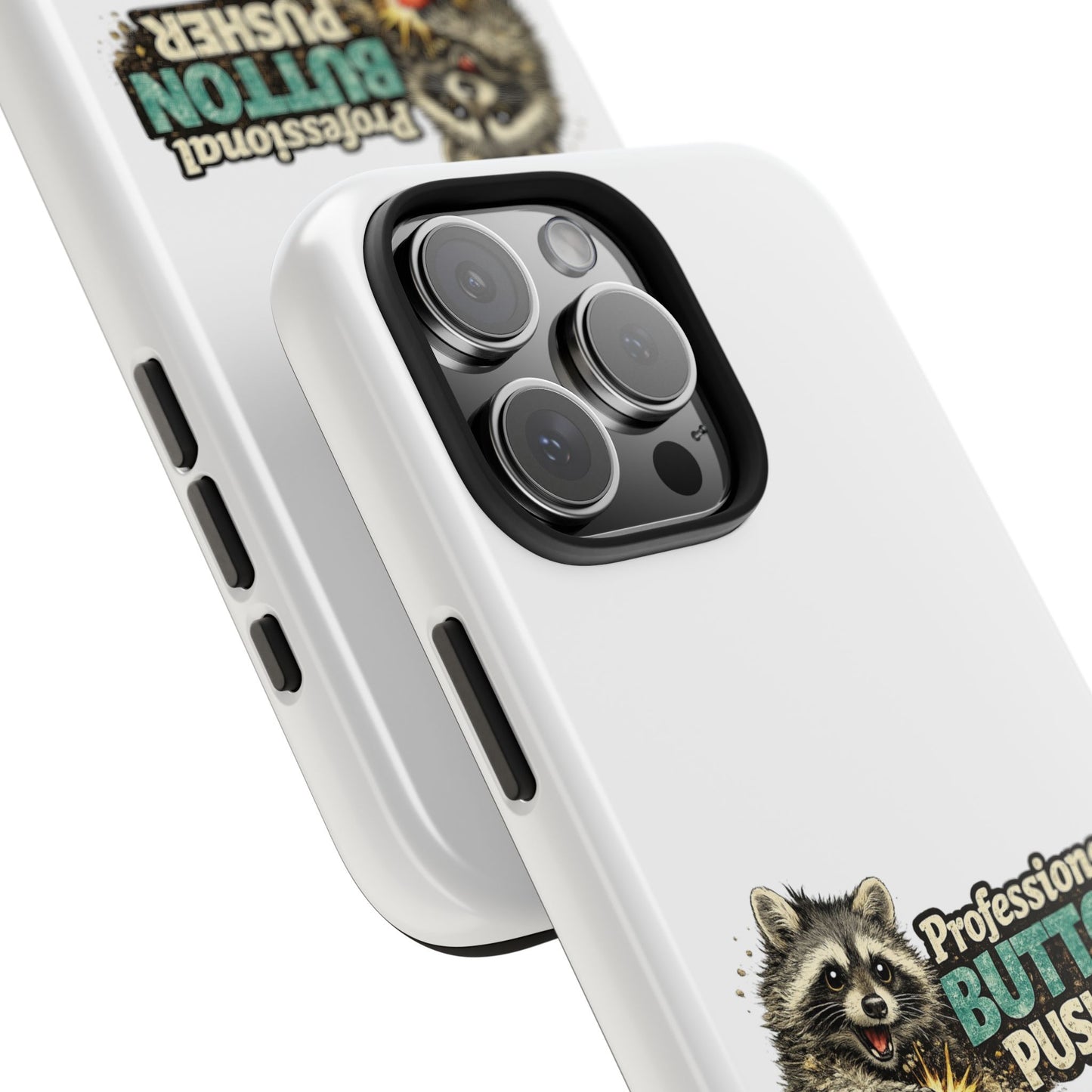 Button Pusher Raccoon Phone Case — Tough & Cute Protective Phone Cover