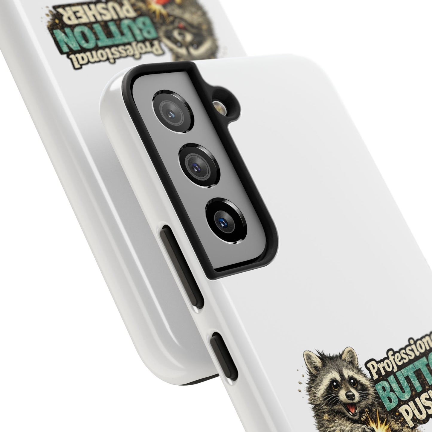 Button Pusher Raccoon Phone Case — Tough & Cute Protective Phone Cover