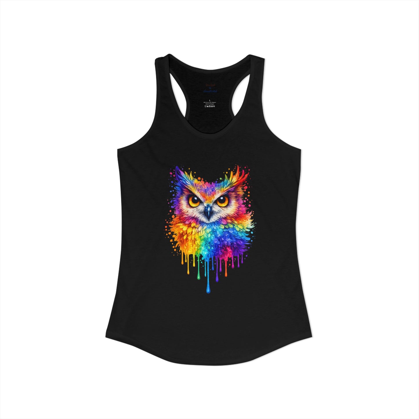 Watercolor Wildlife Owl Racerback Tank