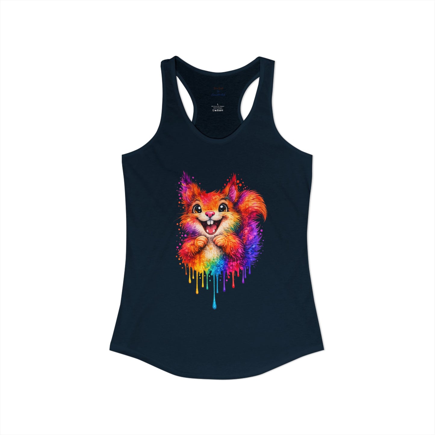 Watercolor Wildlife Squirrel Racerback Tank