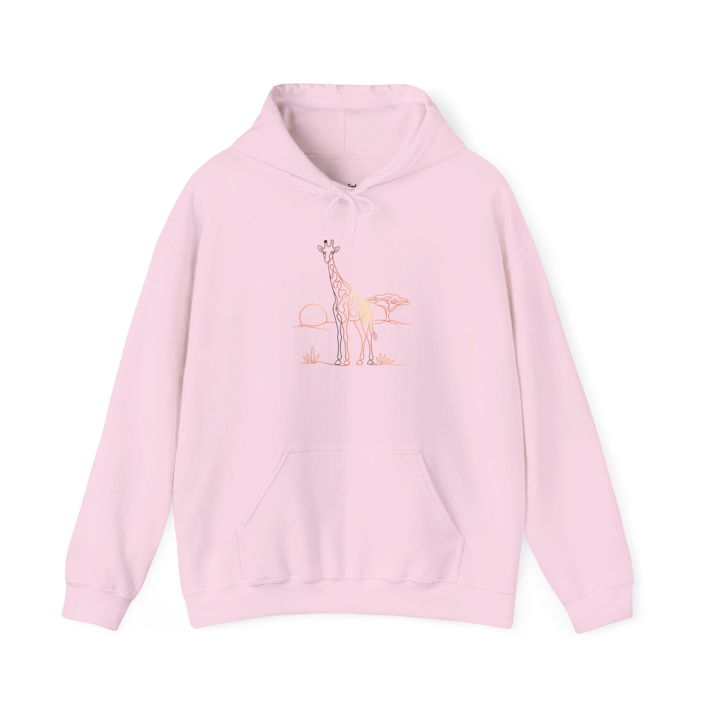 Giraffe Line Art Hoodie – Minimal Safari Illustration