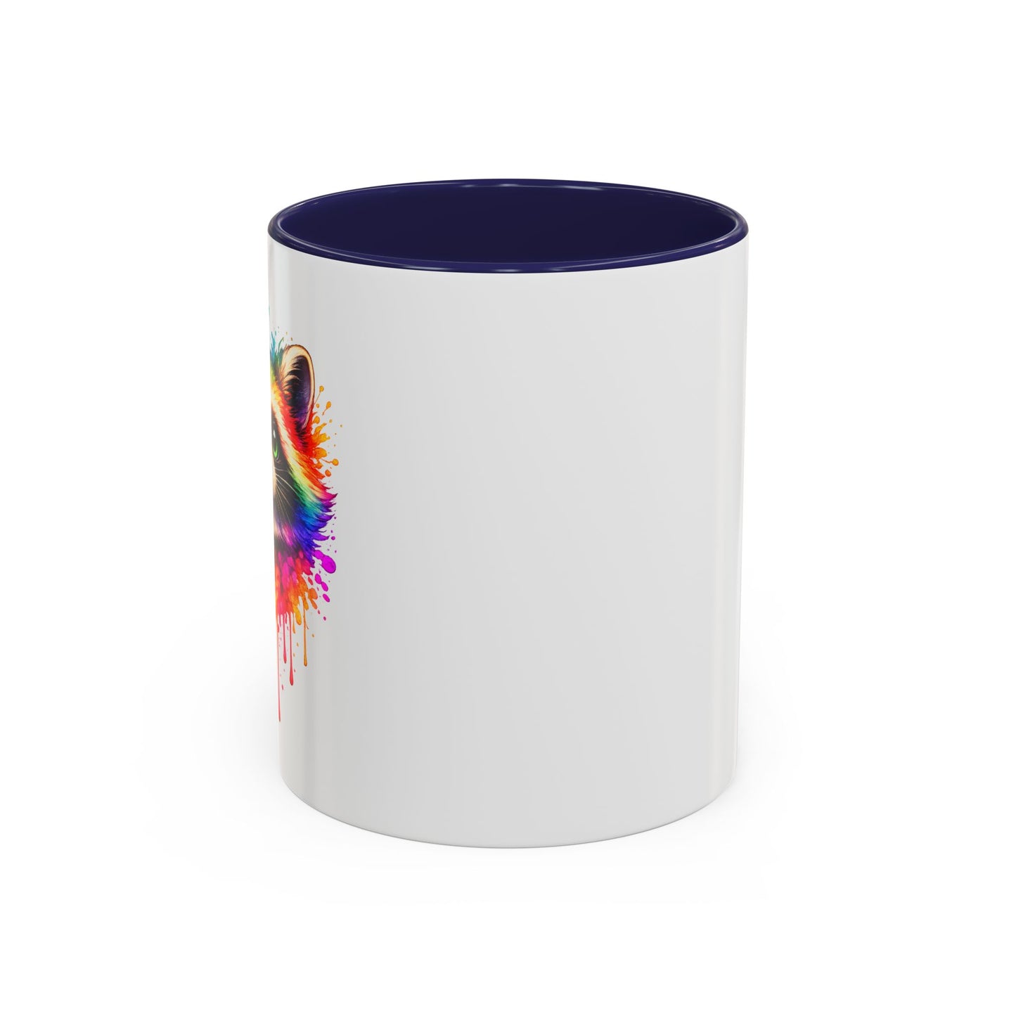 Cheerful Watercolor Raccoon Accent Coffee Mug