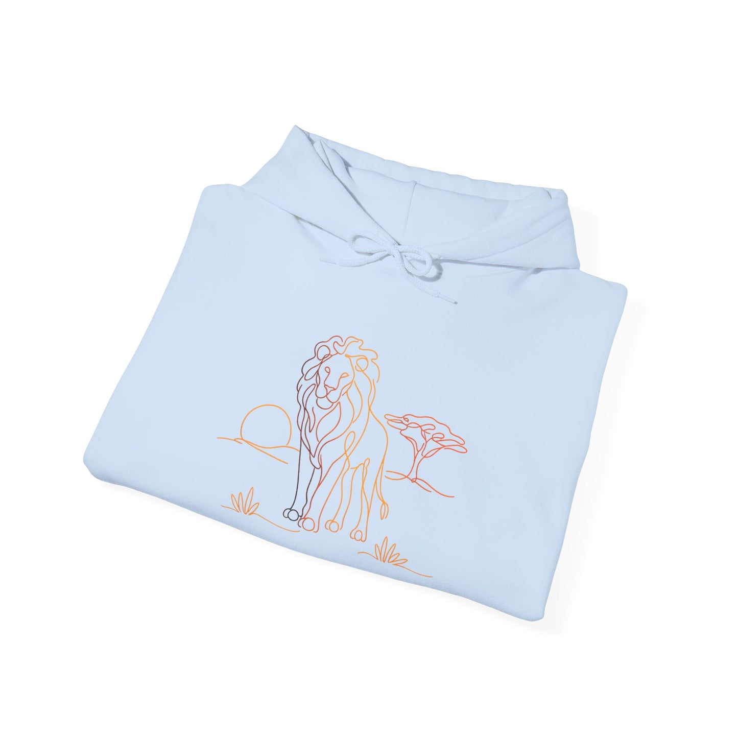 Lion Line Art Hoodie — Minimal Safari Sweatshirt