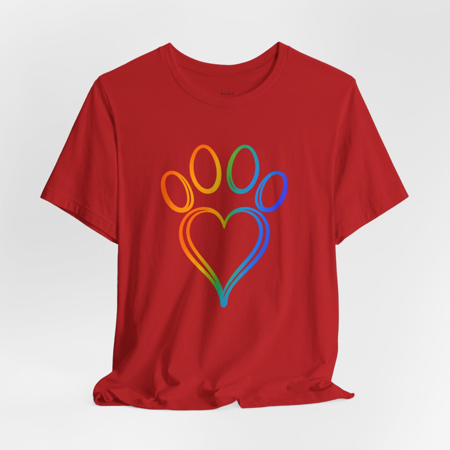 Heart/Paw Colorful Line-Work T-Shirt
