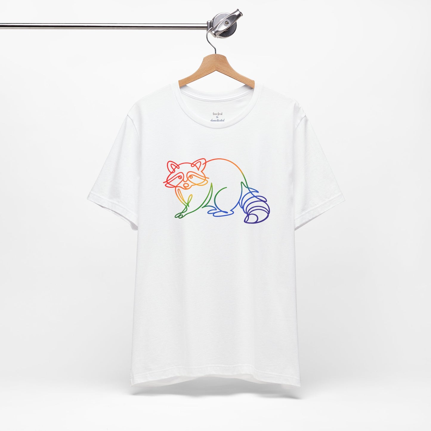 Raccoon Tee — Minimal Line Raccoon Scenic Graphic T-Shirt