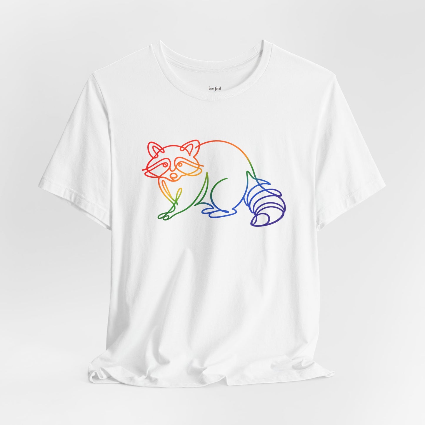 Raccoon Tee — Minimal Line Raccoon Scenic Graphic T-Shirt