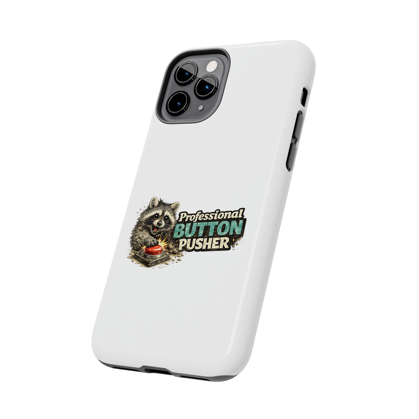 Button Pusher Raccoon Phone Case — Tough & Cute Protective Phone Cover