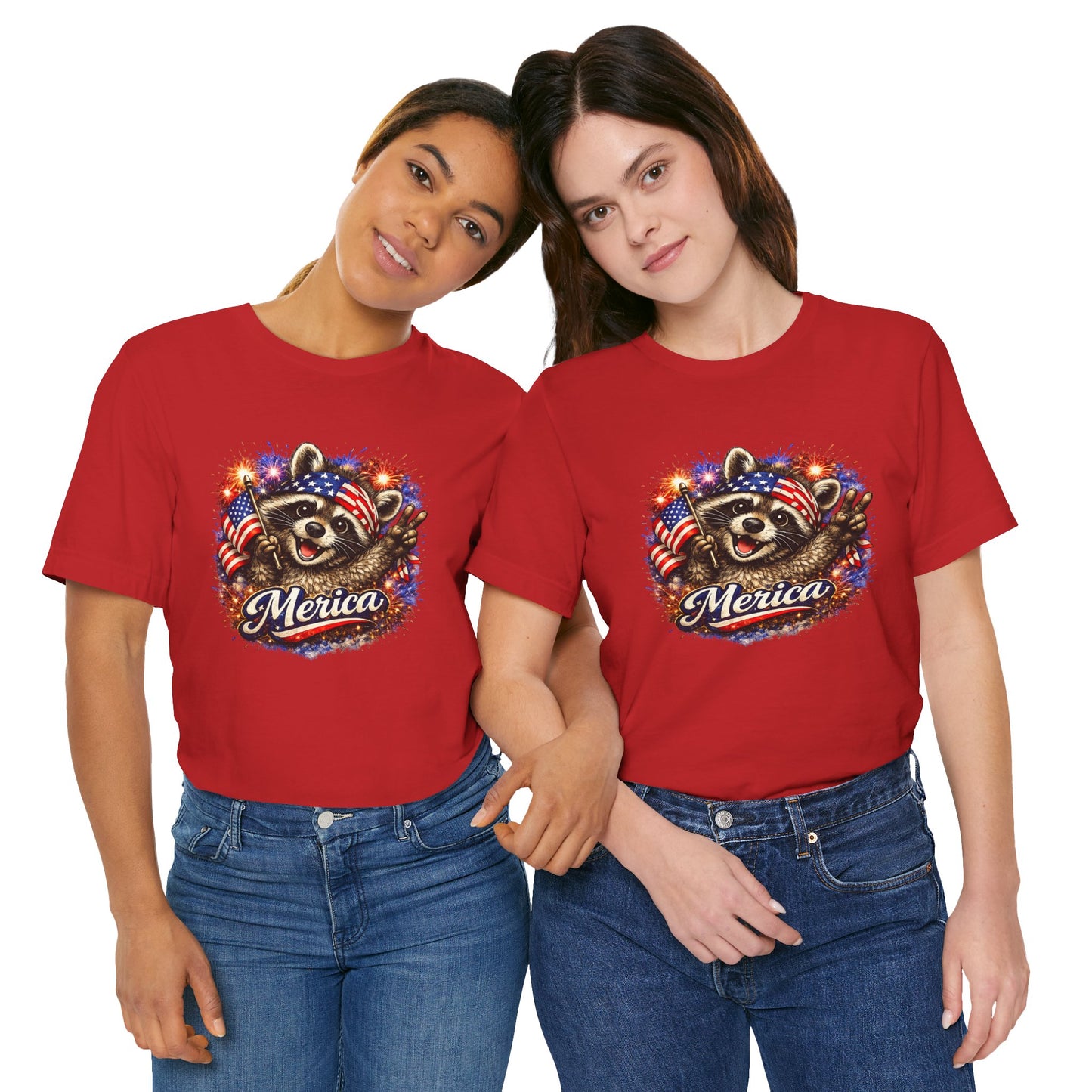 Patriot Raccoon 250th Anniversary T-Shirt — 4th of July Fireworks Flag Tee