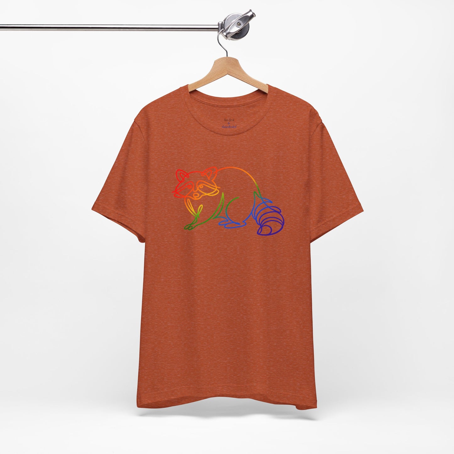 Raccoon Tee — Minimal Line Raccoon Scenic Graphic T-Shirt