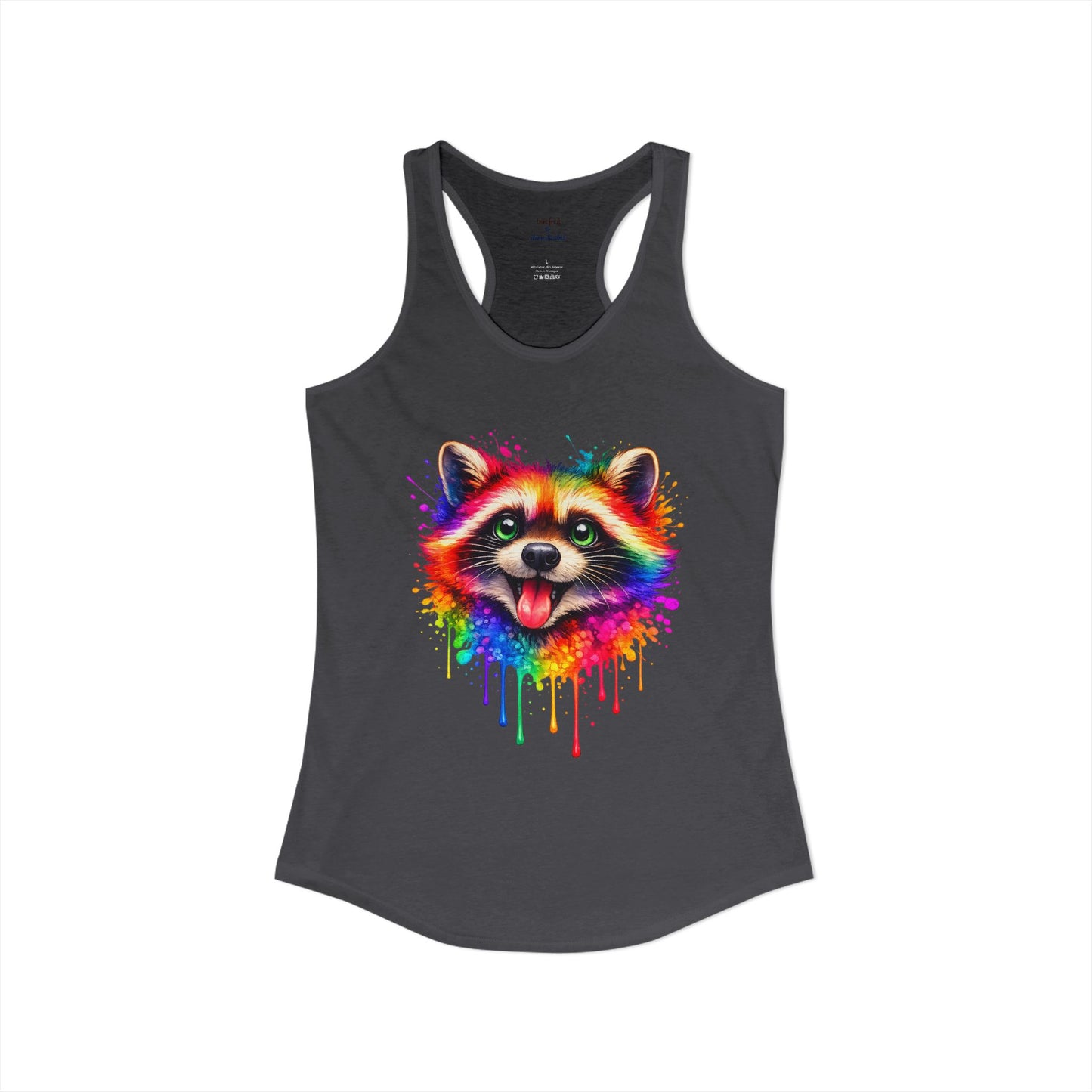Watercolor Wildlife Raccoon Racerback Tank