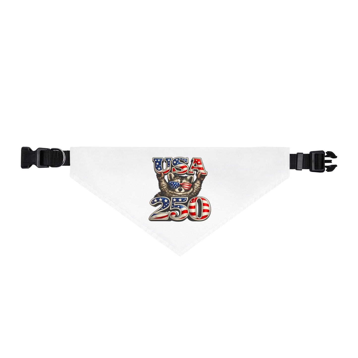 Patriotic Raccoon Clip-On Pet Bandana — Adorable 4th of July Dog & Cat Accessory