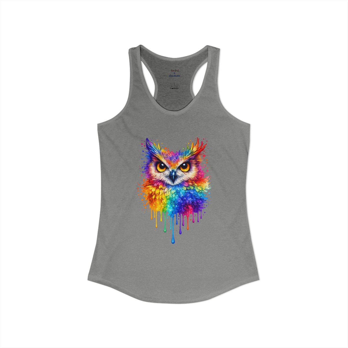 Watercolor Wildlife Owl Racerback Tank