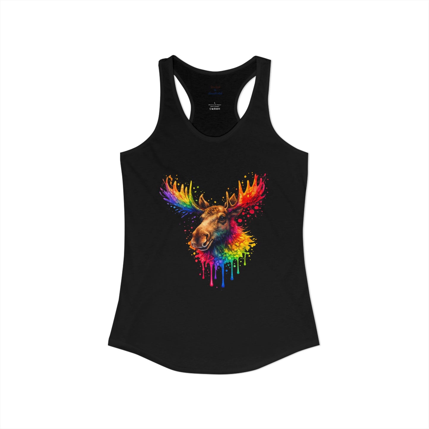 Watercolor Wildlife Moose Racerback Tank