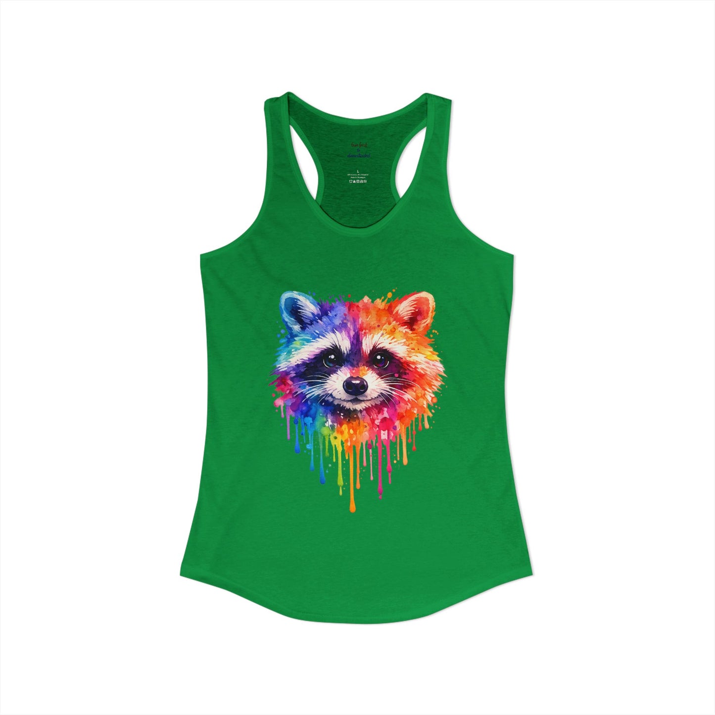 Watercolor Wildlife Raccoon Racerback Tank