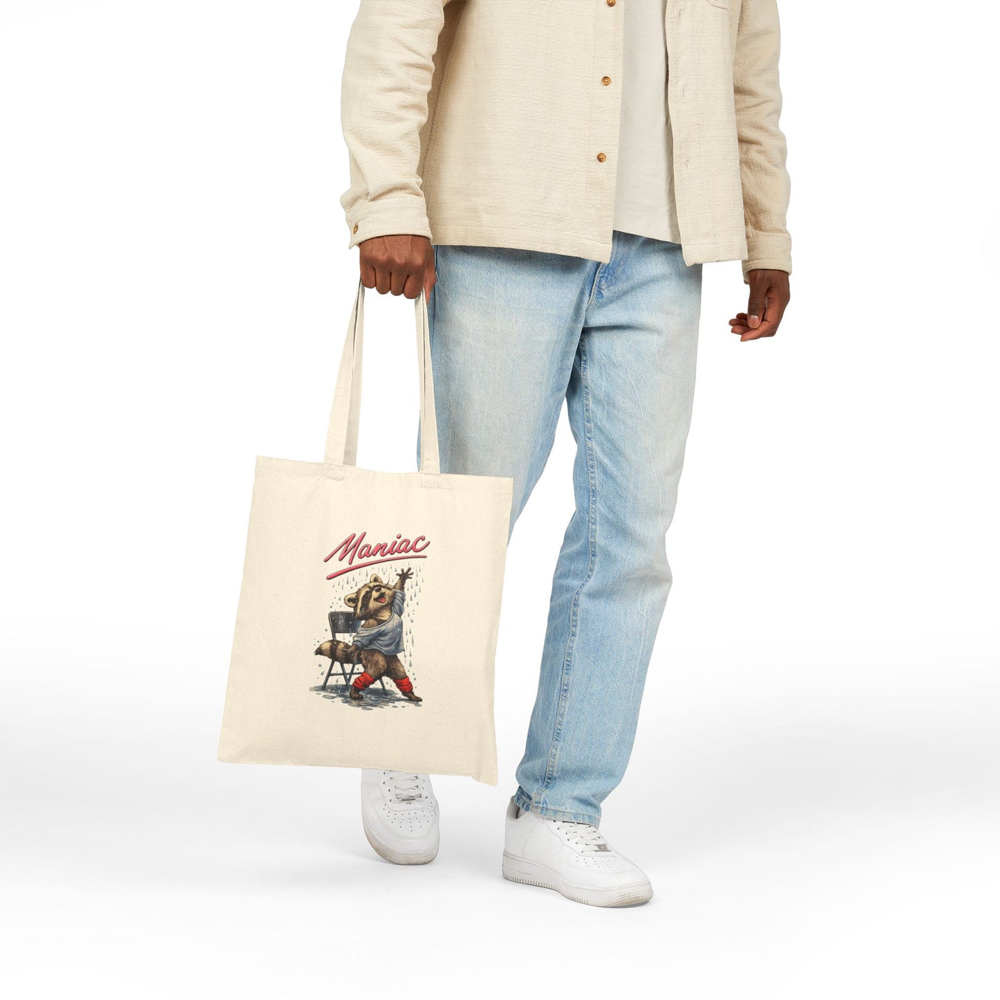 Maniac Raccoon Canvas Tote Bag