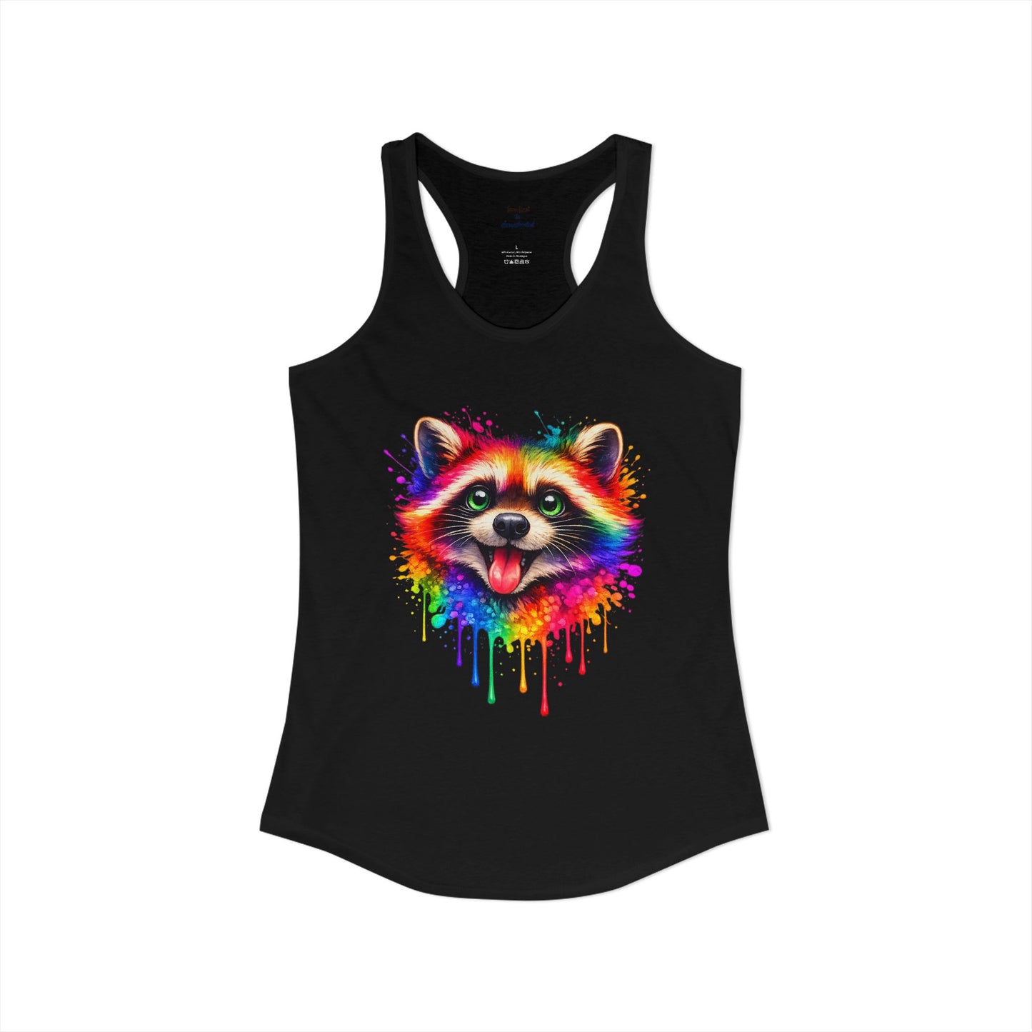 Watercolor Wildlife Raccoon Racerback Tank